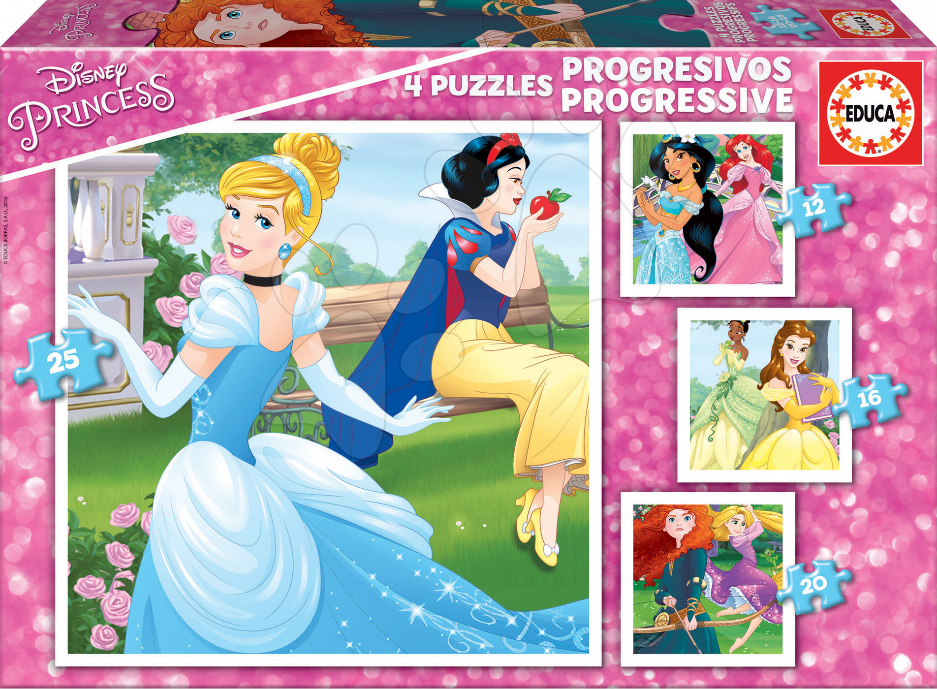 Educa dětské progresivní puzzle Disney Princezny 17166