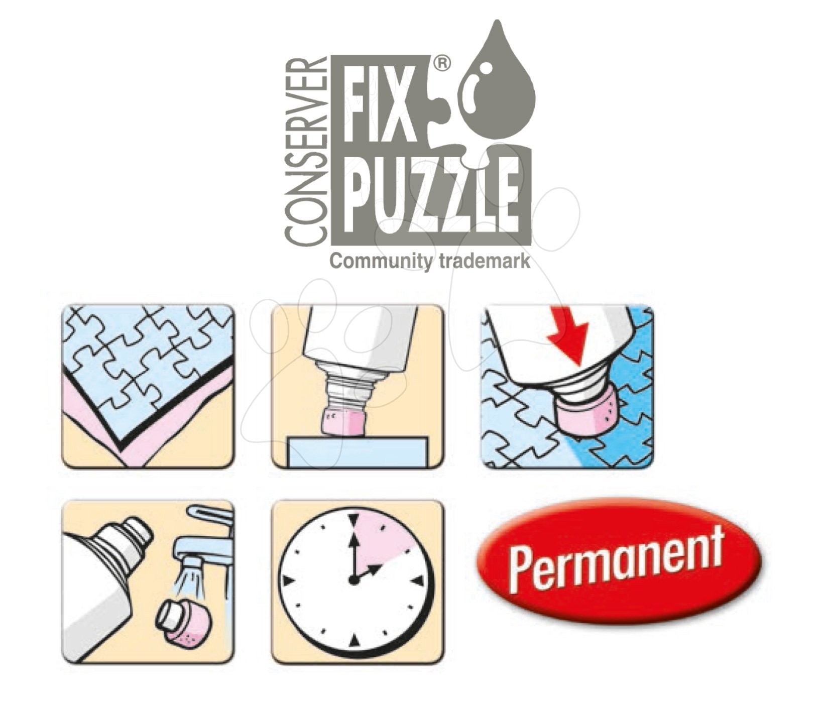 Educa - Fix Puzzle Permanent  Colle permanente pour Puzzles, collez-Les  définitivement Une Fois assemblés et Gardez-Les comme Une Image, Bouteille  de 250ml Colle jusqu'à 6.000 pièces (17193) : : Jeux et