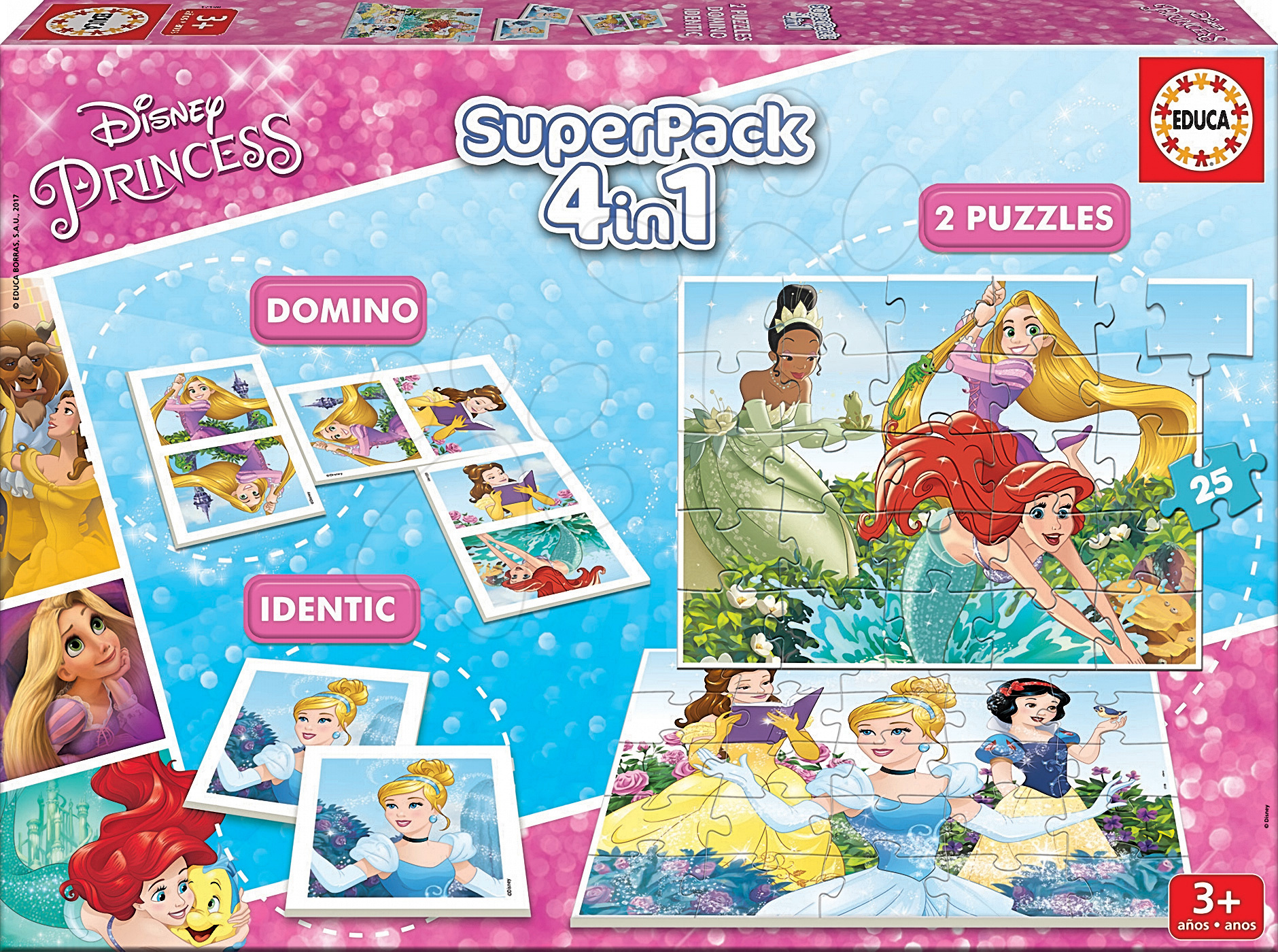 Educa detské pzzle Disney Princezné SuperPack 4v1 17198