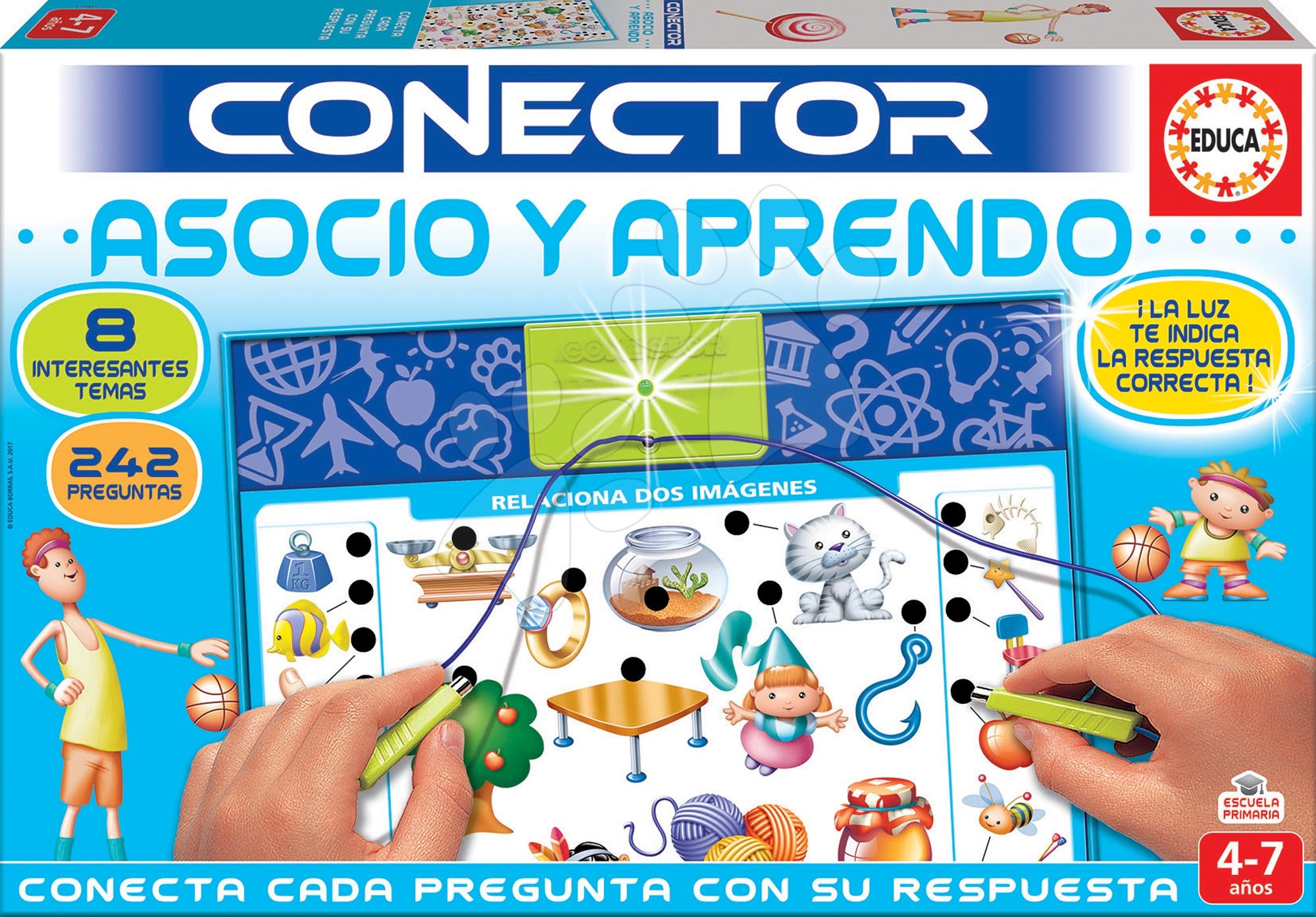 Idegennyelvű társasjátékok - Társasjáték Conector Társítás & Tanulás Educa 242 kérdés spanyol nyelvű 4-7 éves korosztálynak
