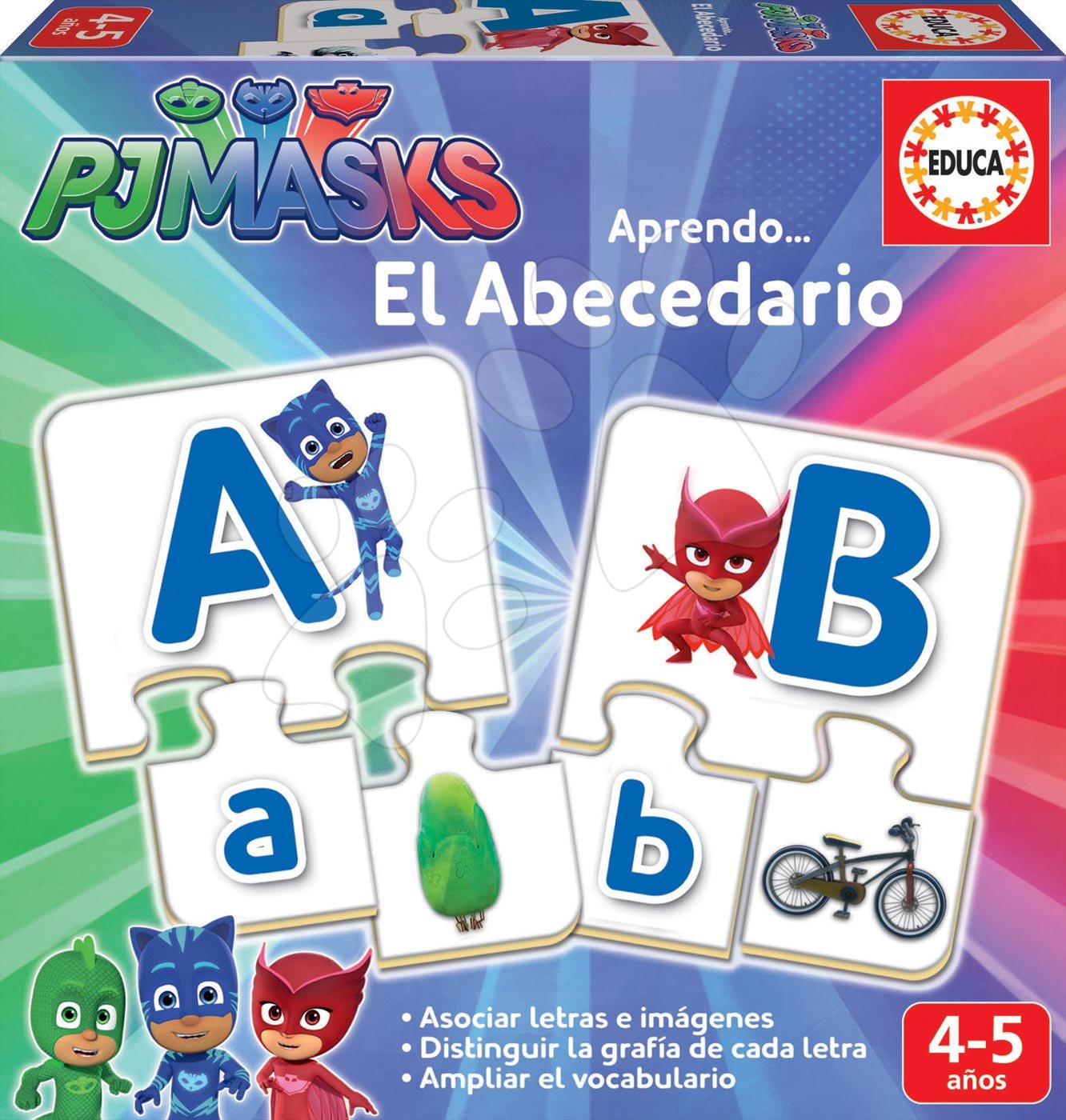 Educa naučná hra Učíme se Abecedu PJ Masks s obrázky a písmeny 78 dílů 17576