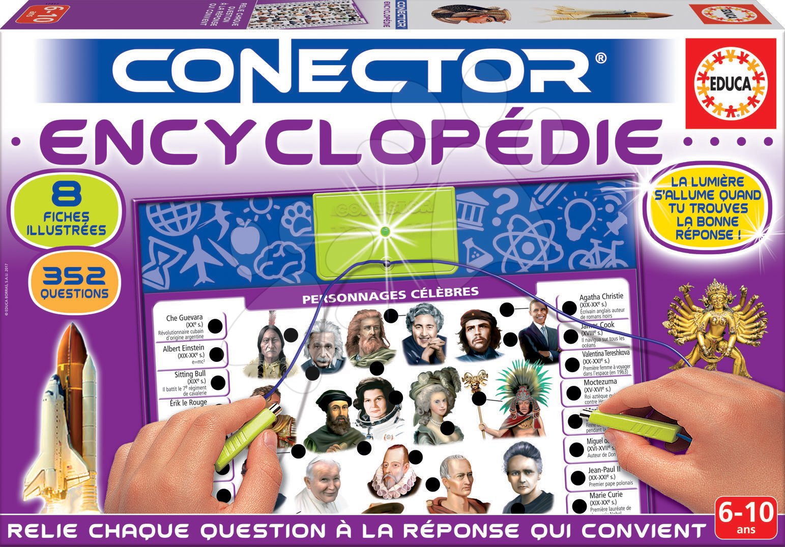 Cudzojazyčné spoločenské hry - Spoločenská hra Conector Educa Encyclopedie francúzsky 352 otázok od 6 rokov