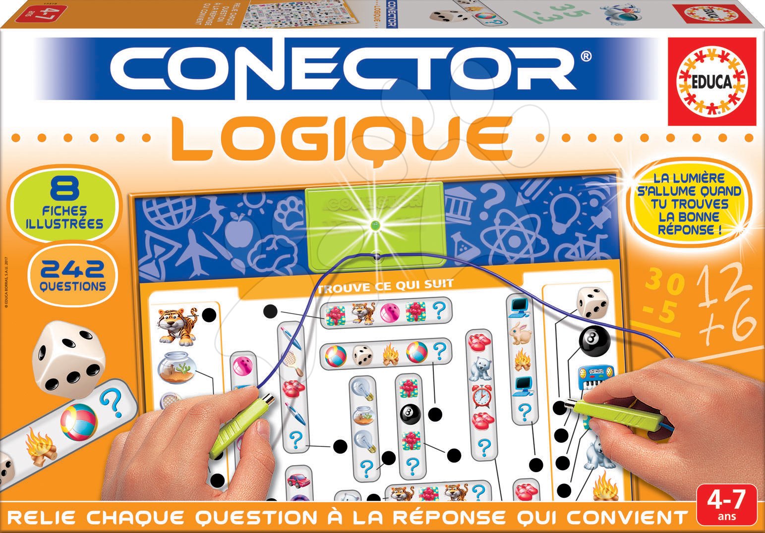 Társasjáték Conector Educa Gondolkodj logikusan francia 242 kérdés 4 - 7 éves korosztálynak