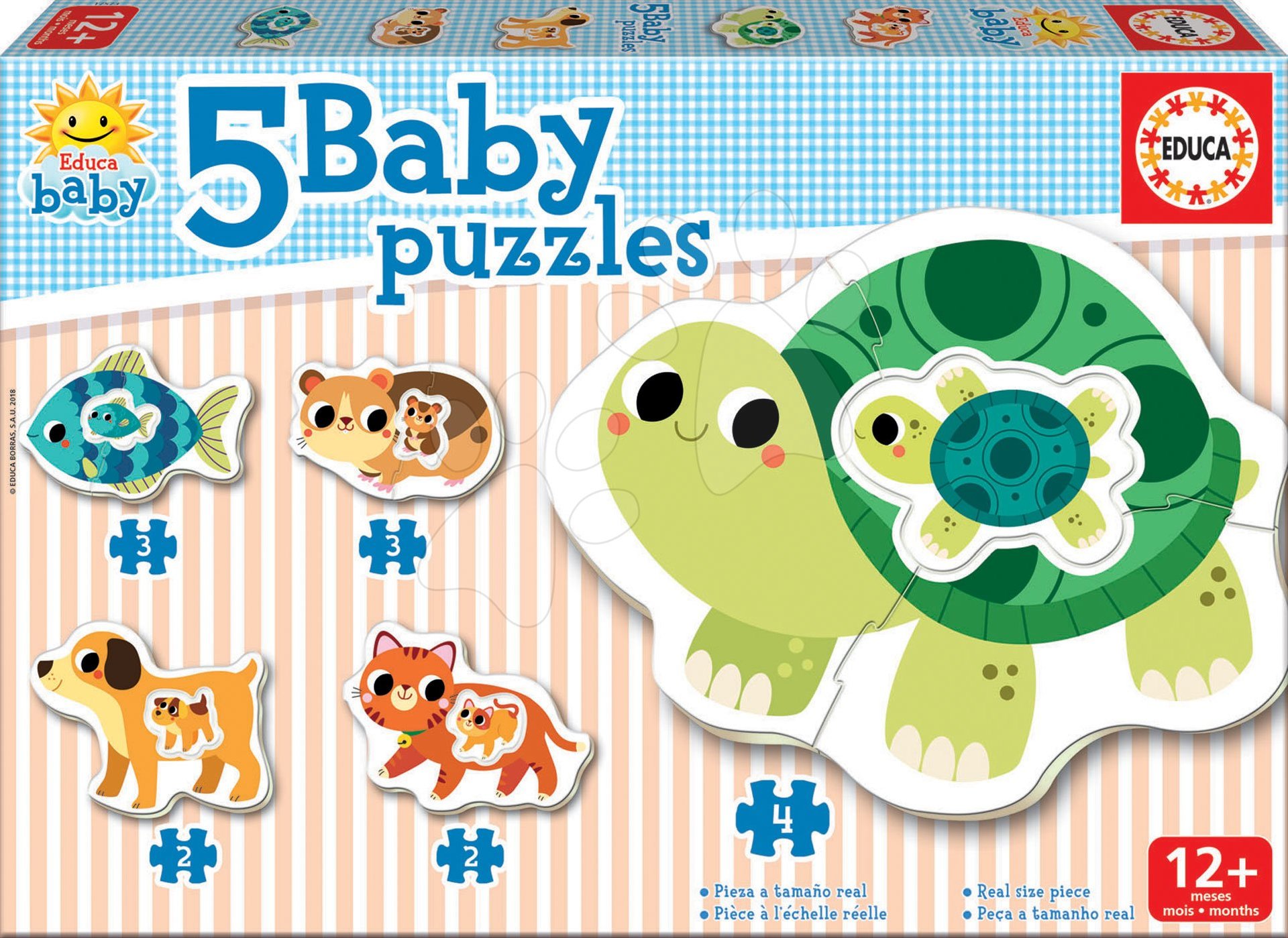 Educa puzzle legkisebbeknek Baby 5 - Állatok teknőssel 17573