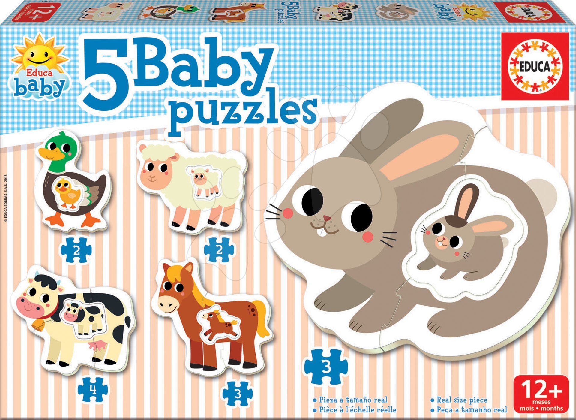 Educa puzzle pro nejmenší Baby 5 – Zvířátka se zajíčkem 17574