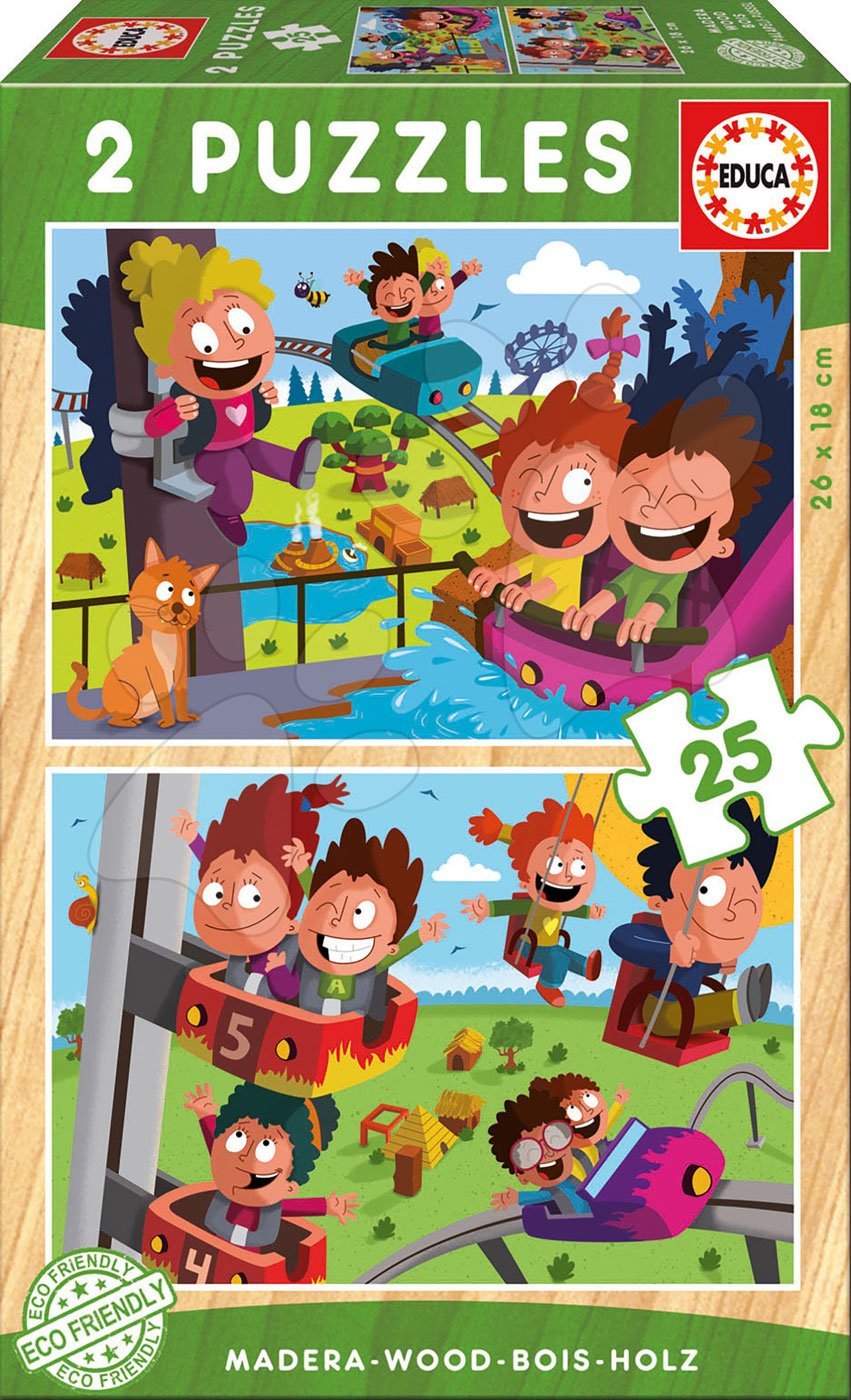 Educa gyermek fa puzzle Cirkusz és vidámpark 2x25 darabos 17620
