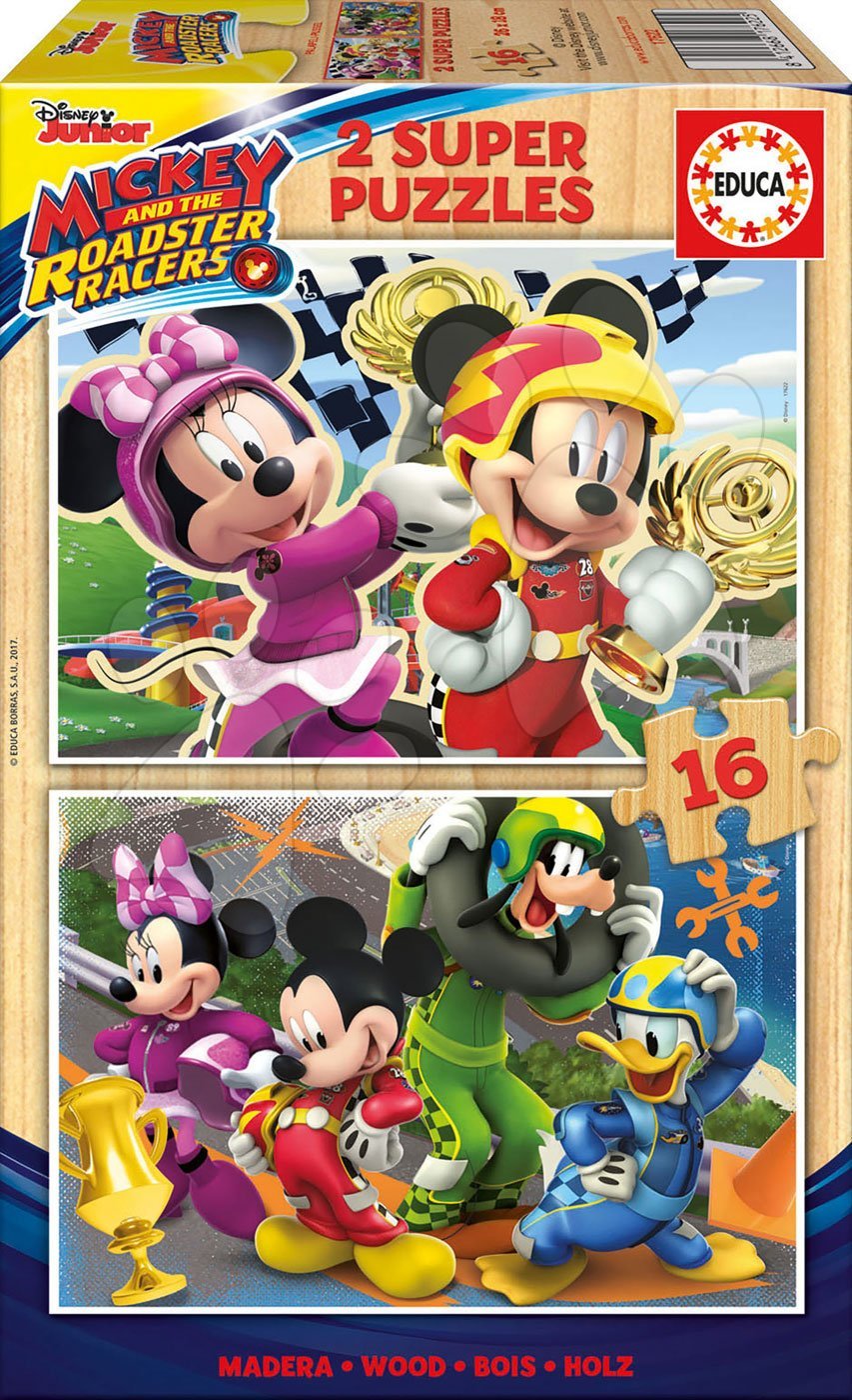 Educa fa puzzle gyerekeknek Mickey and the Roadster Racers 2*16 darabos 17622