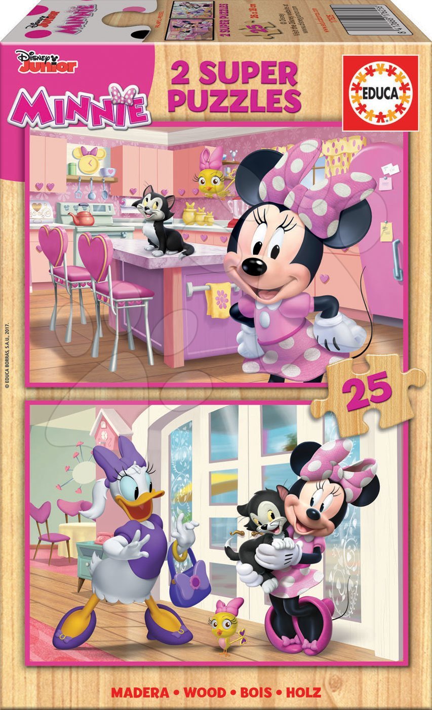 Educa dřevěné puzzle pro děti Minnie Happy Helpers 2x25 dílů 17625