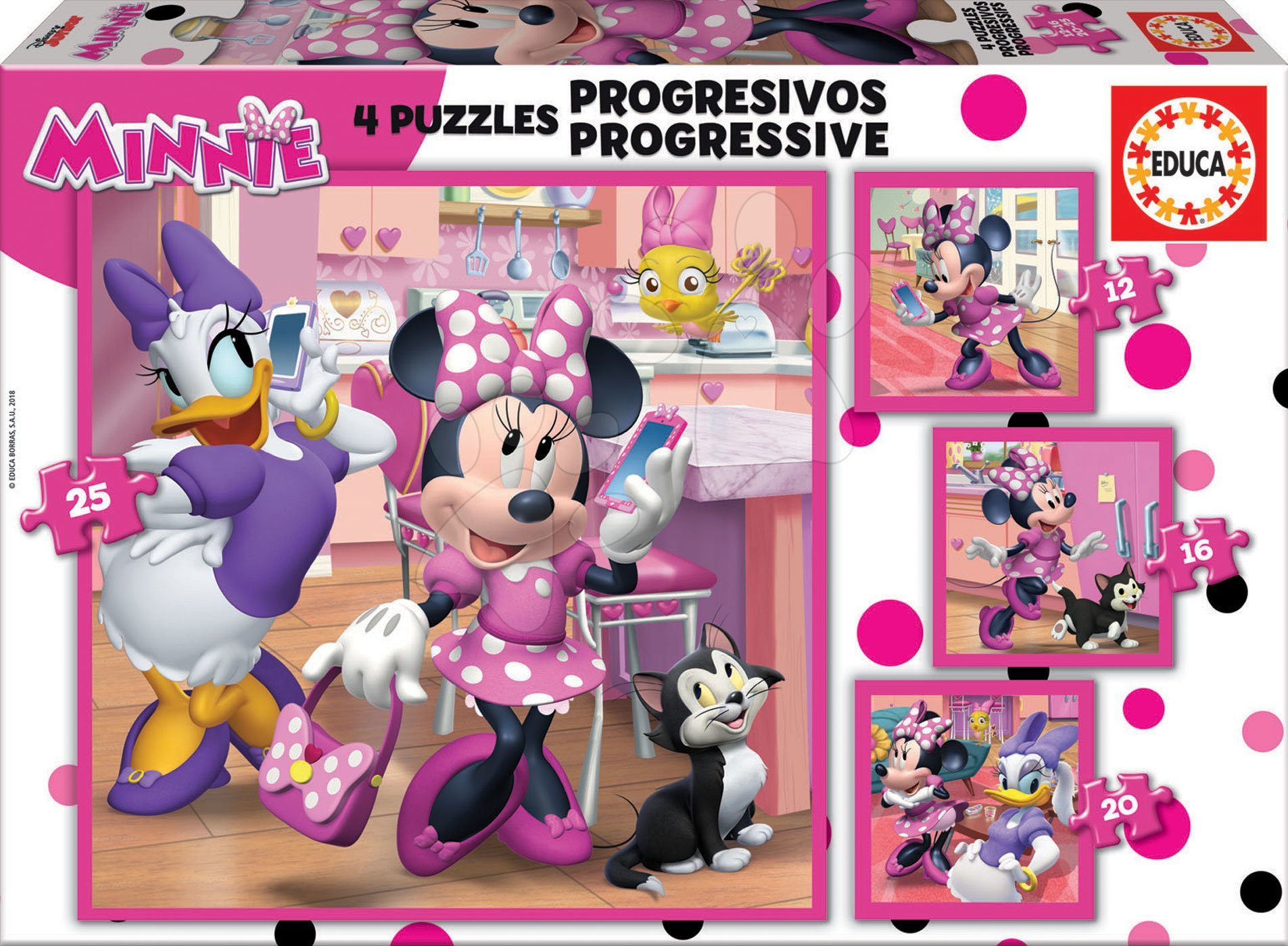 E-shop Educa detské puzzle Minnie Happy Helpers progresívne 12-16-20-25 17630