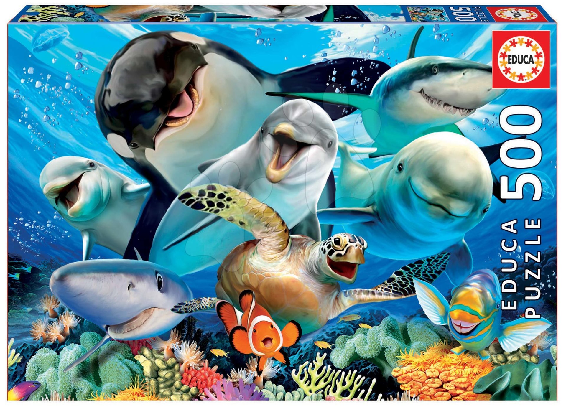 E-shop Educa puzzle Underwater selfies 500 dielov + fix lepidlo 17647