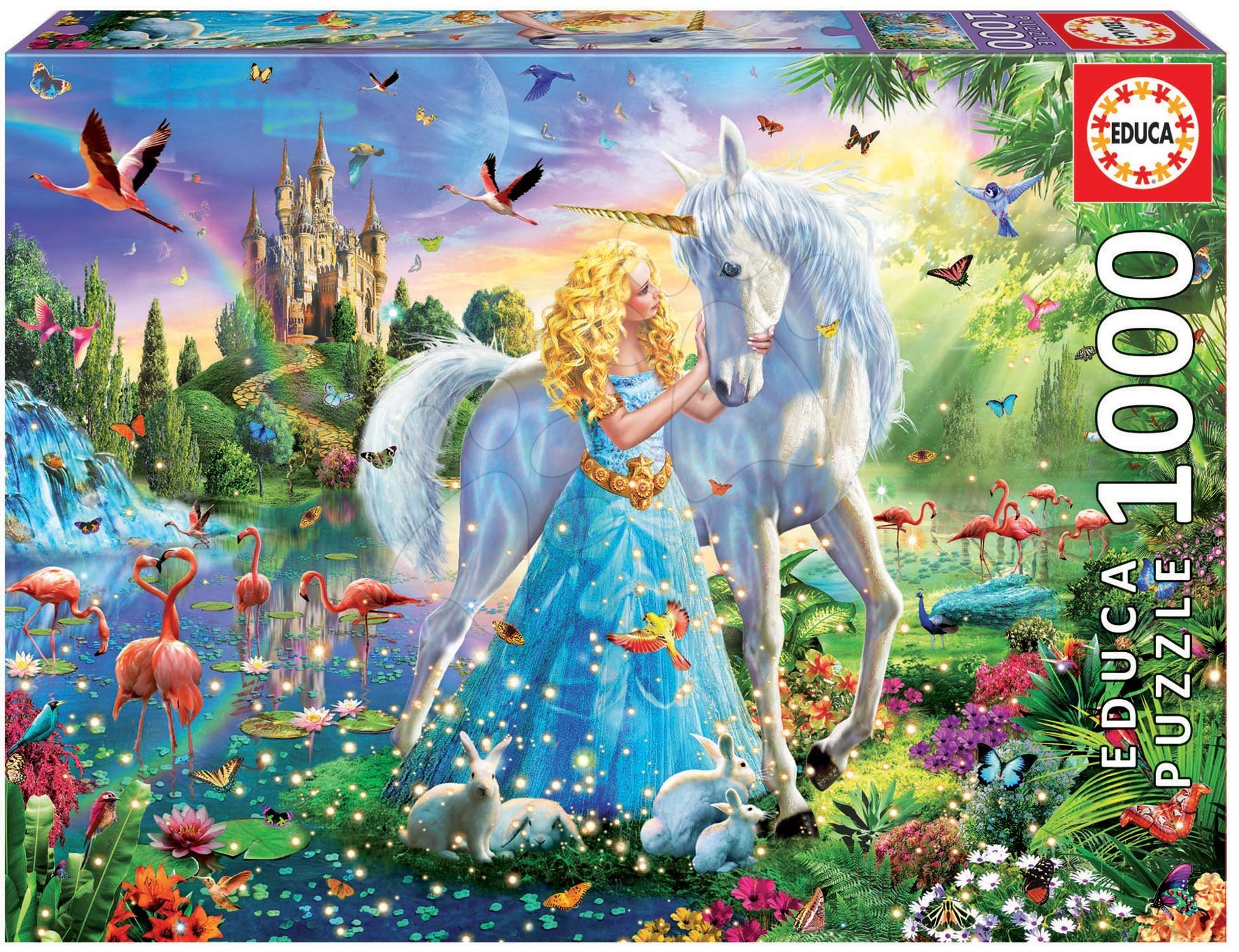 Educa Puzzle The Princess and the Unicorn 1000 dílků a fix lepidlo 17654