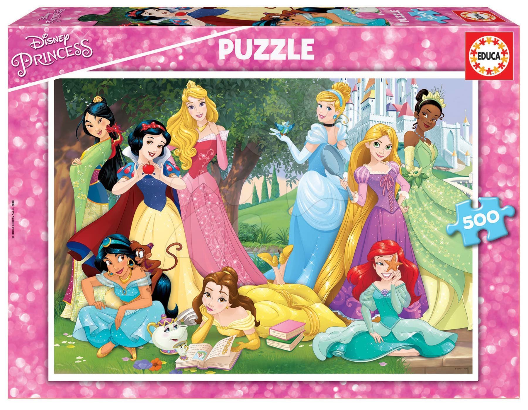 E-shop Educa Puzzle Disney Princess 500 dielov a fix lepidlo 17723