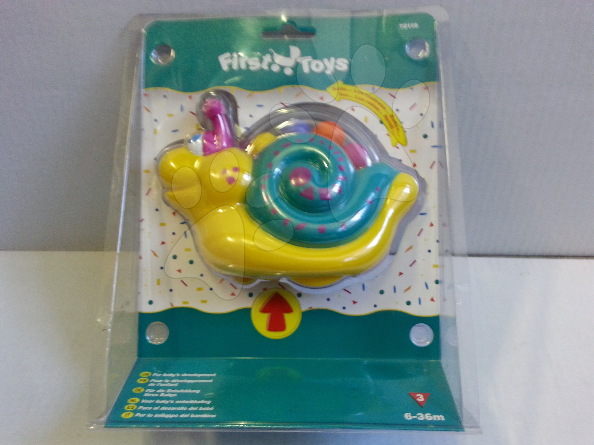 Hračky zvukové - Pohyblivý slimáčik Shelcore figúrka pre kojencov farebný od 6 mes