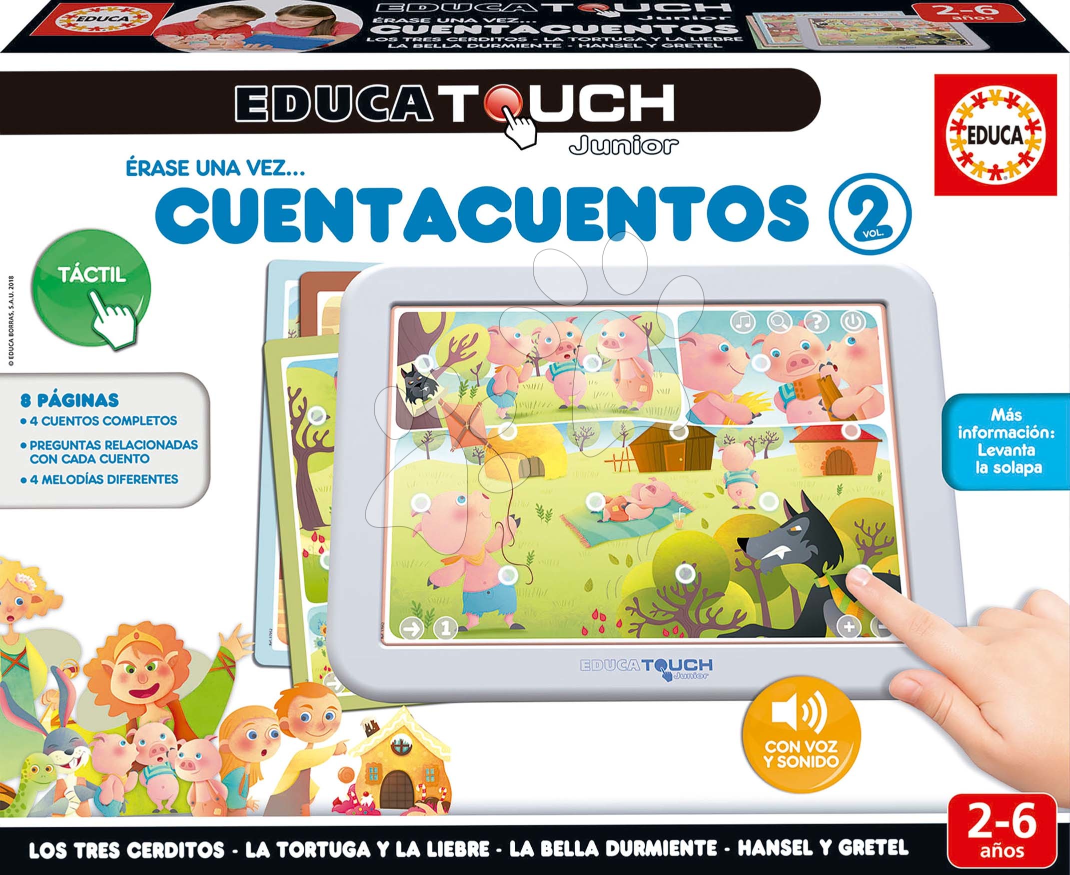 E-shop Tablet elektronický Nuevo Cuentacuentos Educa so 4 rozprávkami a aktivitami v španielčine od 2 rokov