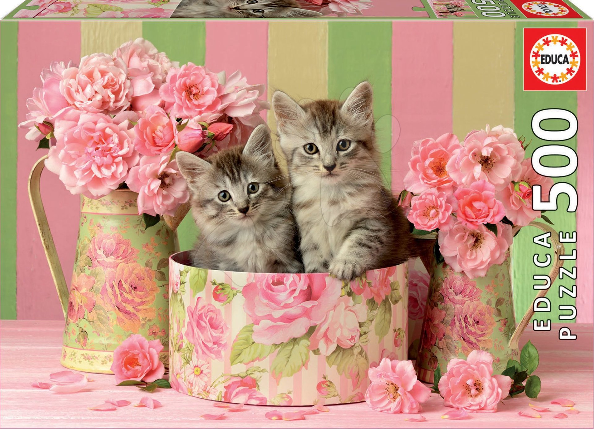 Educa puzzle Kittens with Roses 500-dielne s fix lepidlom 17960