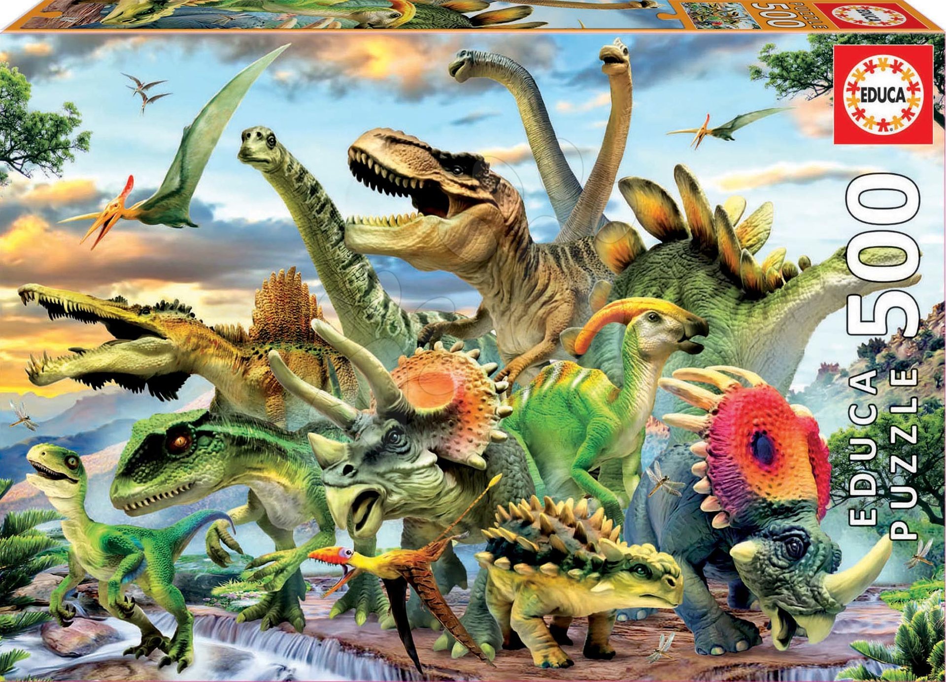 E-shop Educa puzzle Dinosaurus 500-dielne a fix lepidlo 17961