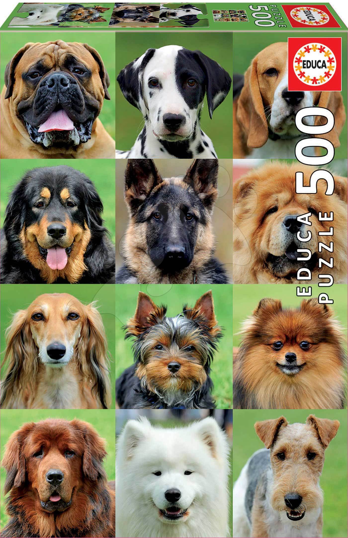 Educa puzzle Dogs Collage 500 dielov a fix lepidlo 17963