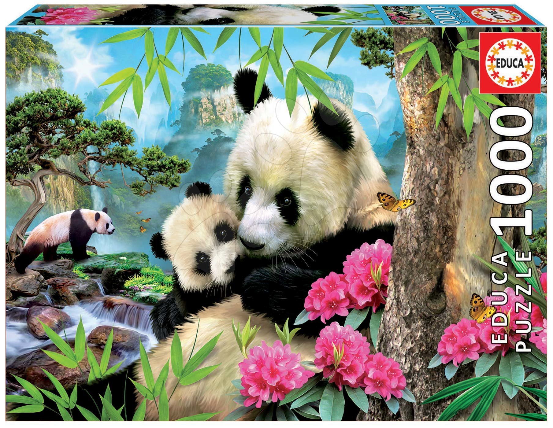 Educa puzzle Morning panda 1000 dielov a fix lepidlo 17995