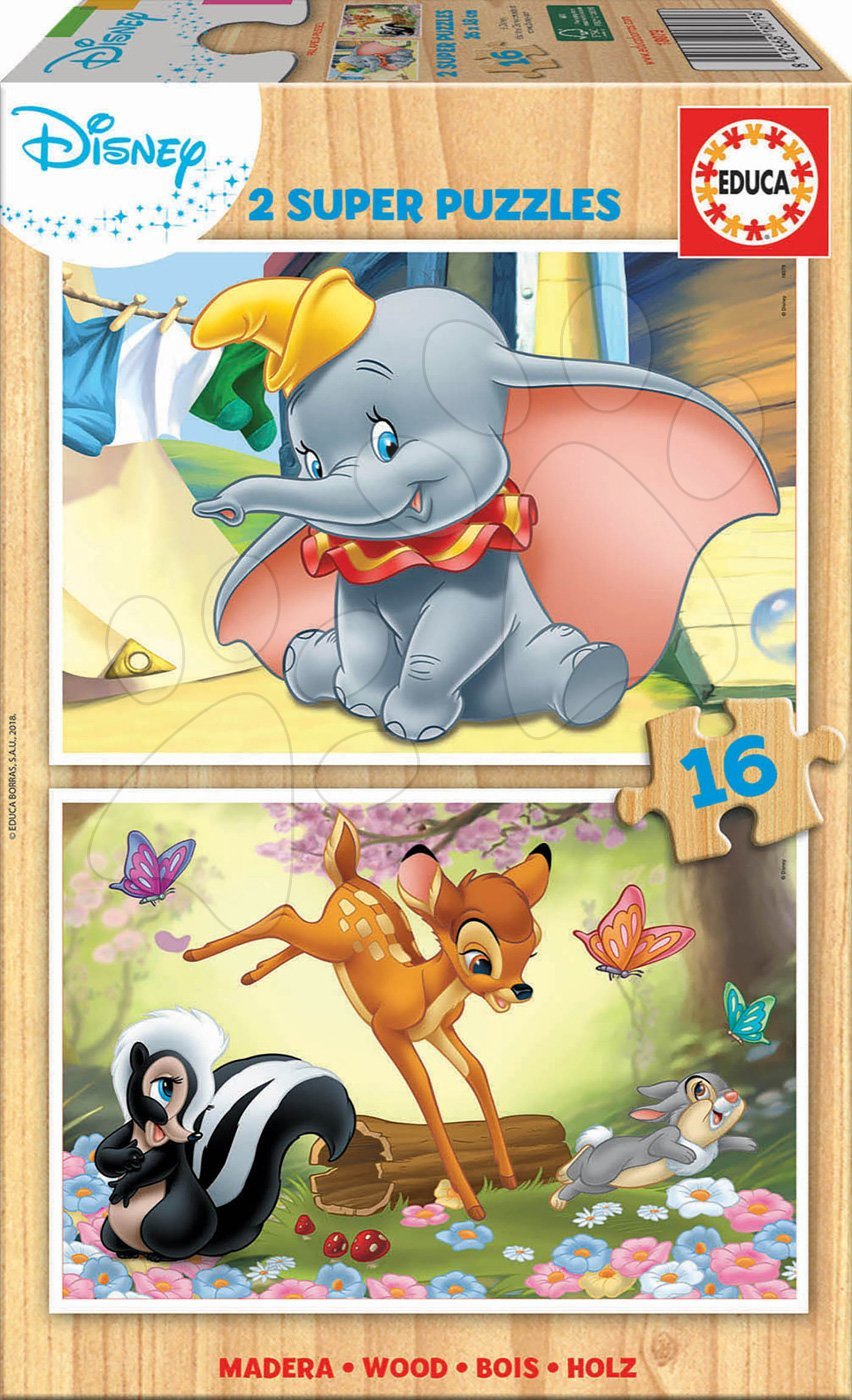 Fa puzzle Disney Állatkák Dumbo Educa 2x16 darabos