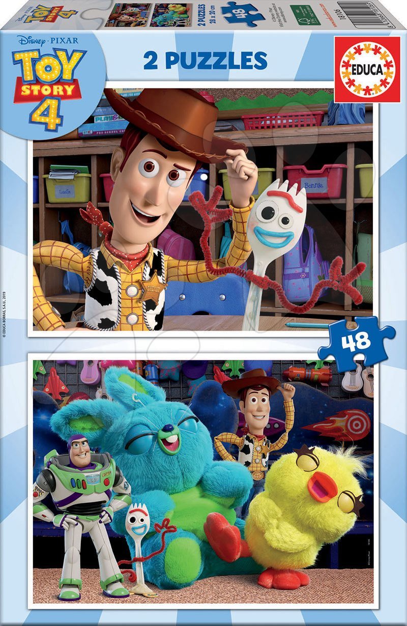Detské puzzle do 100 dielov - Puzzle Toy Story 4 Educa 2x48 dielov od 4 rokov