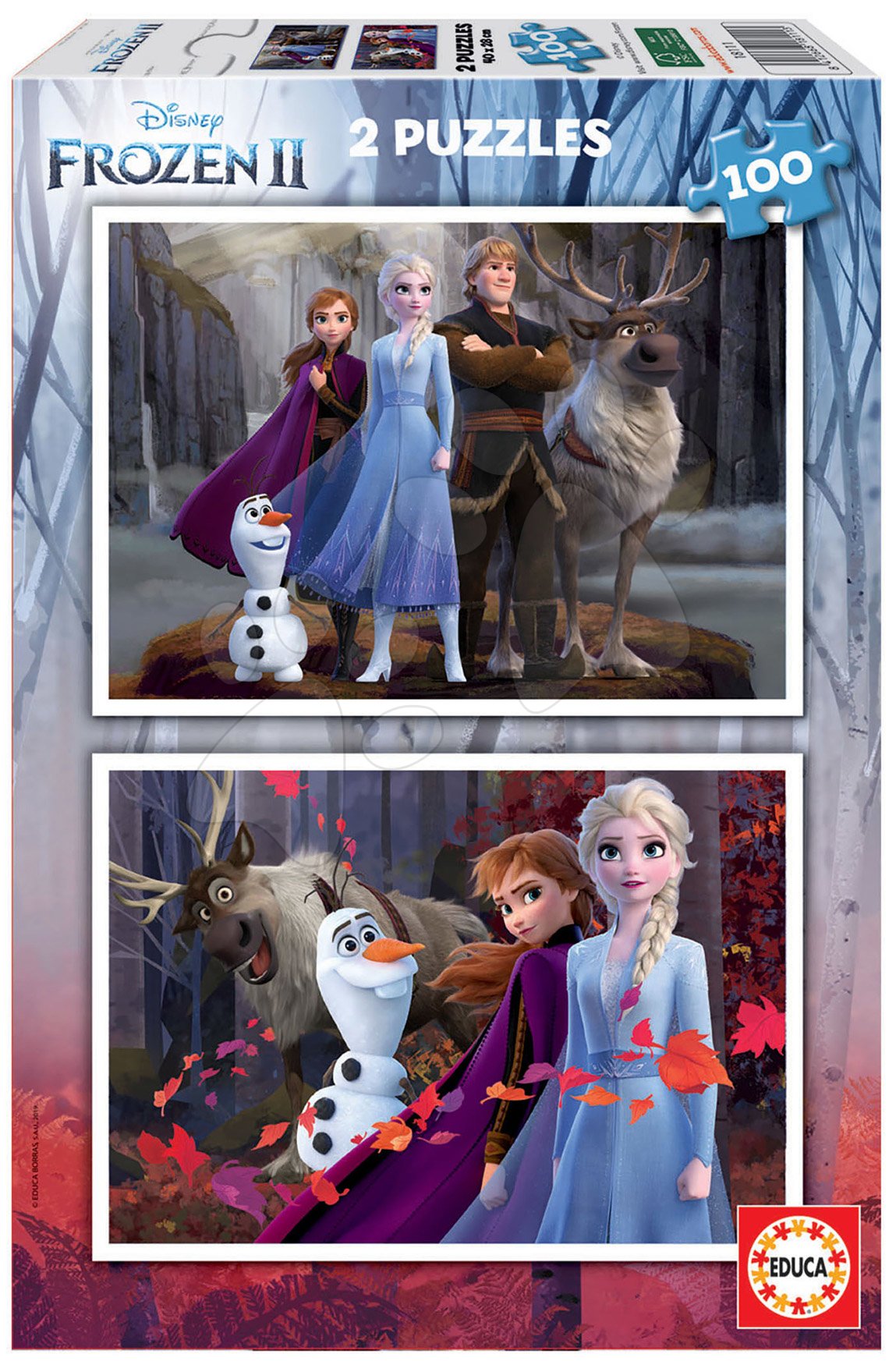 Puzzle Frozen 2 Disney Educa 2x100 darabos 6 évtől