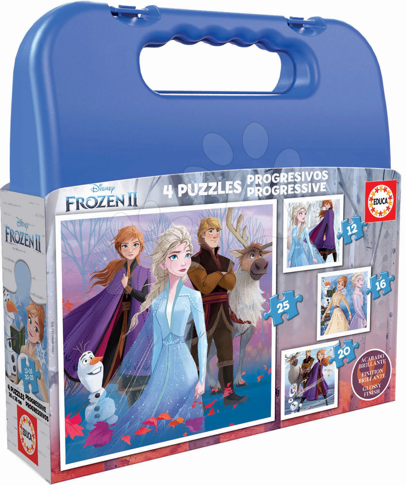 E-shop Detské puzzle v kufríku Frozen 2 Case Educa 12-16-20-25 dielov od 4 rokov