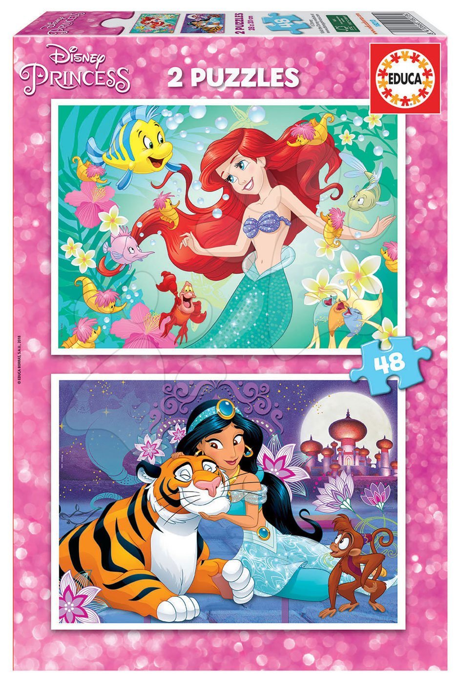 Puzzle Ariel a Jasmin Educa 2x48 dielov od 5 rokov