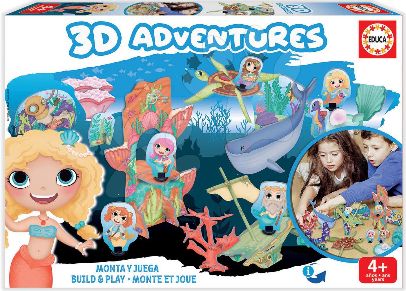 Puzzle kalandok 3D Tengeri hercegnők Educa 4 évtől