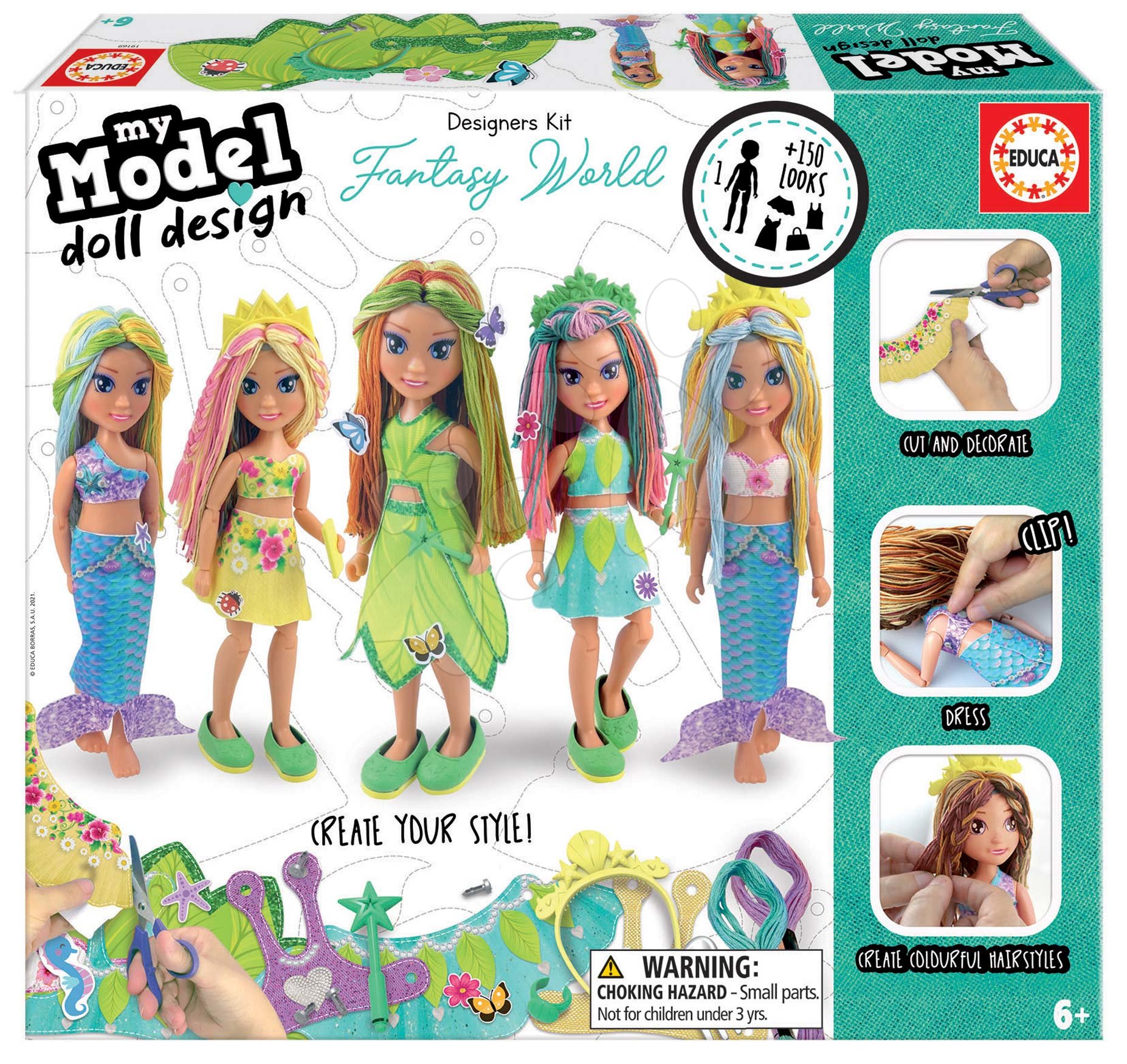 E-shop Kreatívne tvorenie My Model Doll Design Fantasy World Educa vyrob si vlastné plážové bábiky 5 modelov od 6 rokov