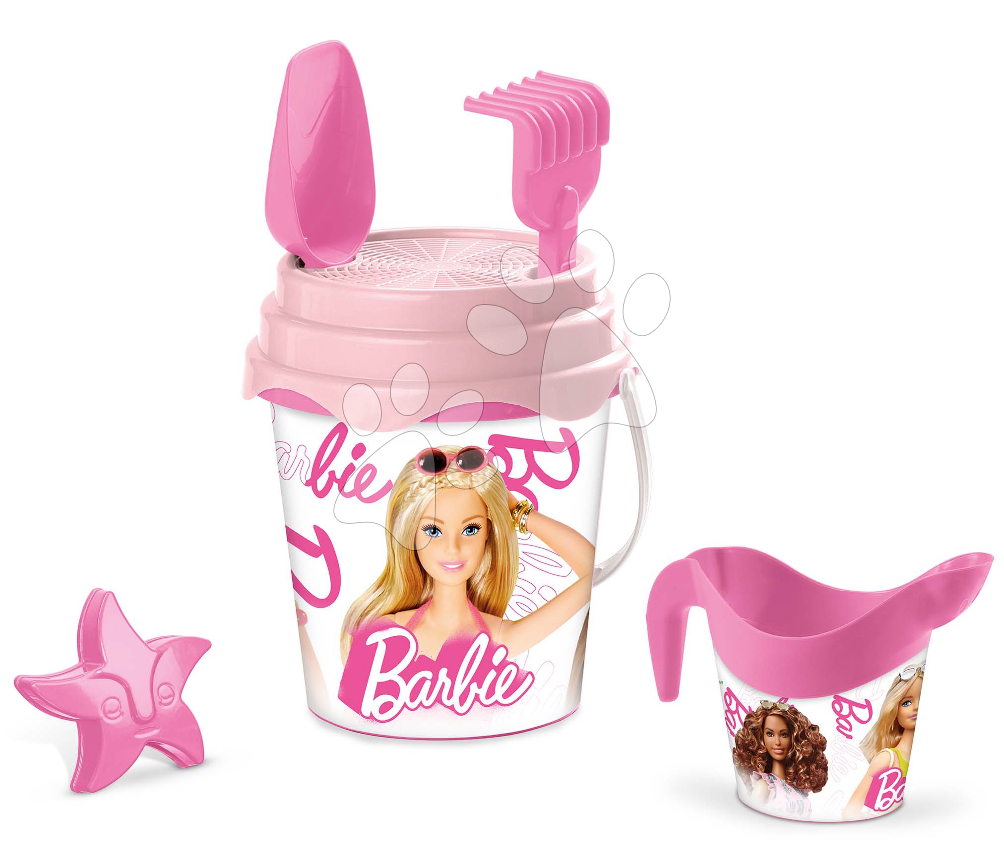 Vedierka do piesku - Vedro set s krhlou Barbie Mondo 7 dielov (výška vedierka 17 cm)