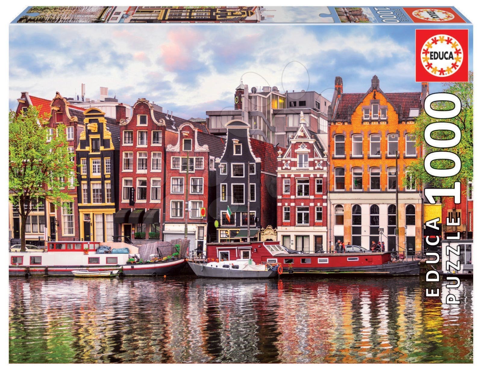 E-shop Puzzle Dancing Houses Amsterdam Educa 1000 dielov a Fix lepidlo od 11 rokov