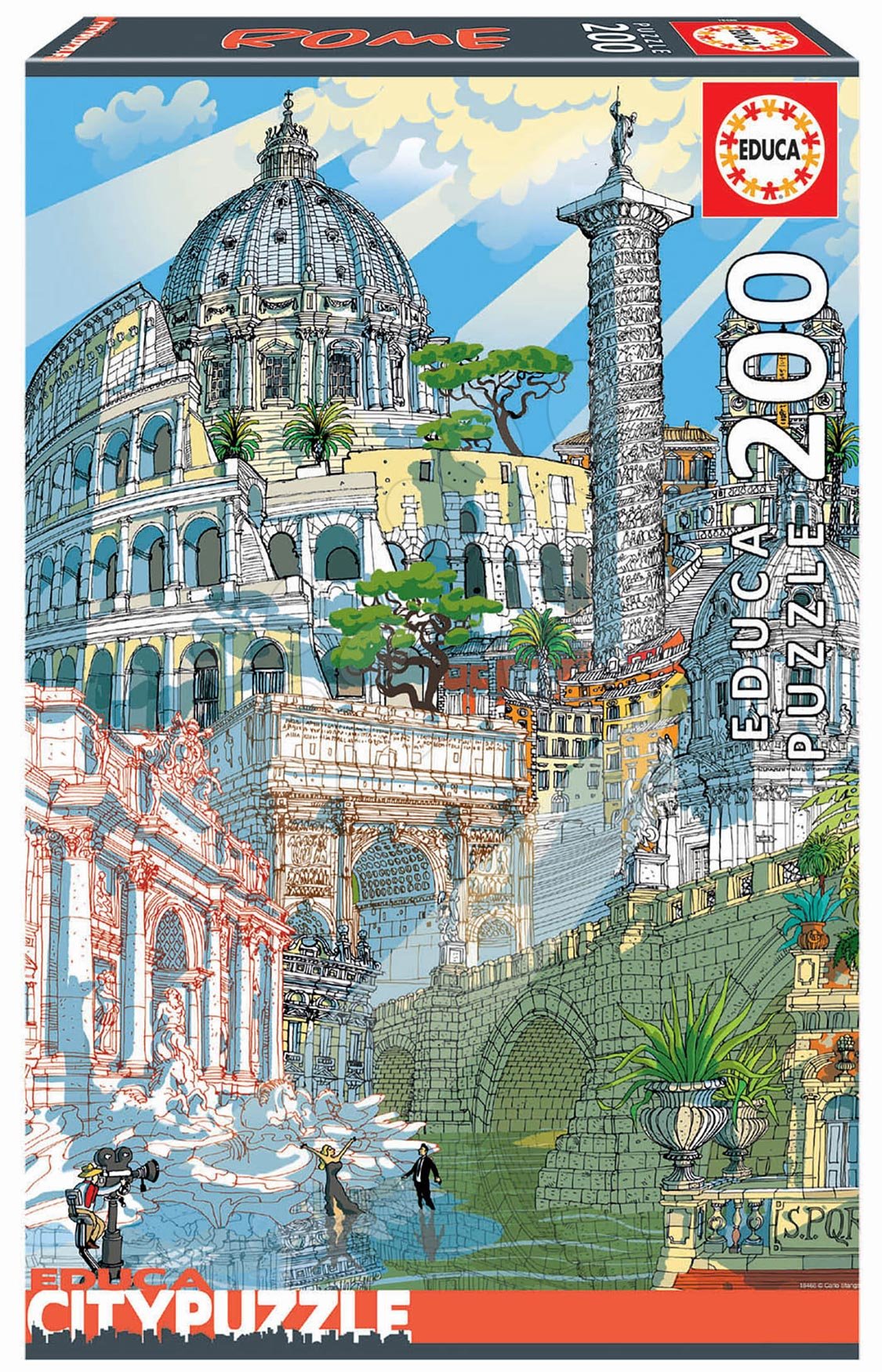 Puzzle Rome Citypuzzles Carlo Stanga Educa 200 darabos - ilustrator 8 évtől