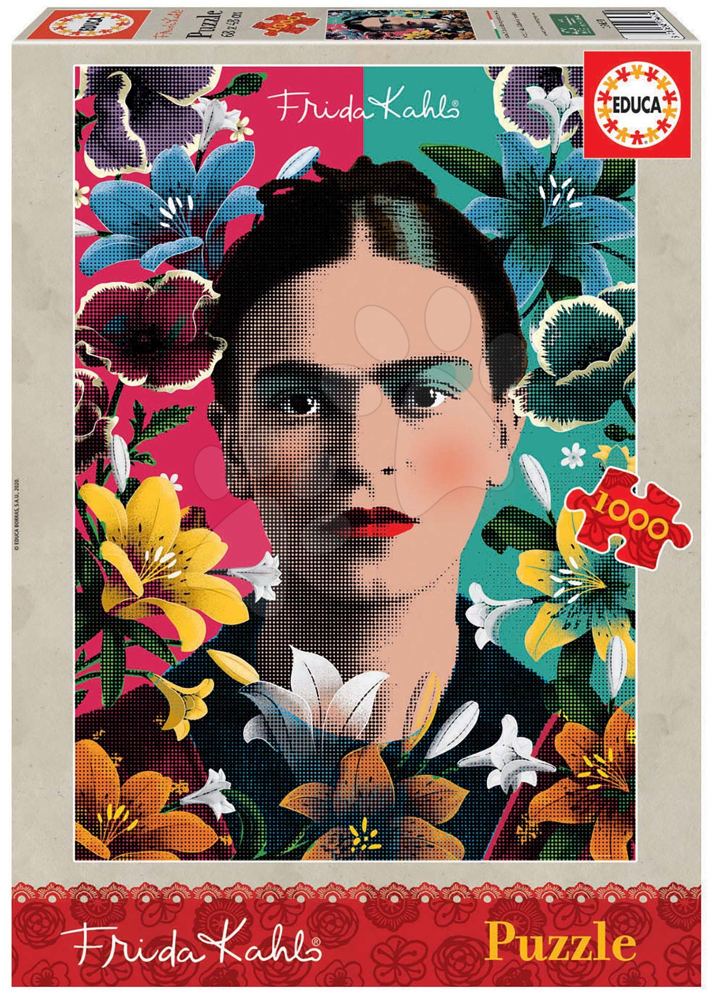 Levně Puzzle Frida Kahlo Educa 1000 dílků a Fix lepidlo od 11 let