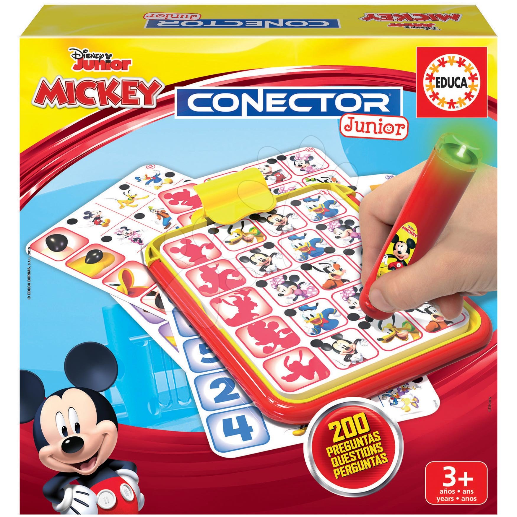 E-shop Detská spoločenská hra Mickey and Minnie Disney Conector junior Educa 40 kariet a 200 otázok a inteligentné pero EDU18544