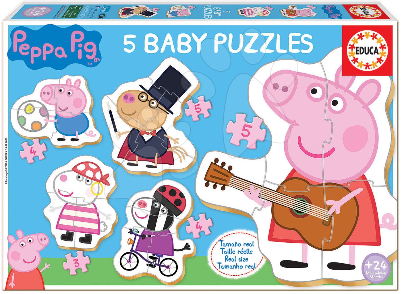 Levně Puzzle pro nejmenší Baby 5 Peppa Pig 2 Educa od 24 měsíců