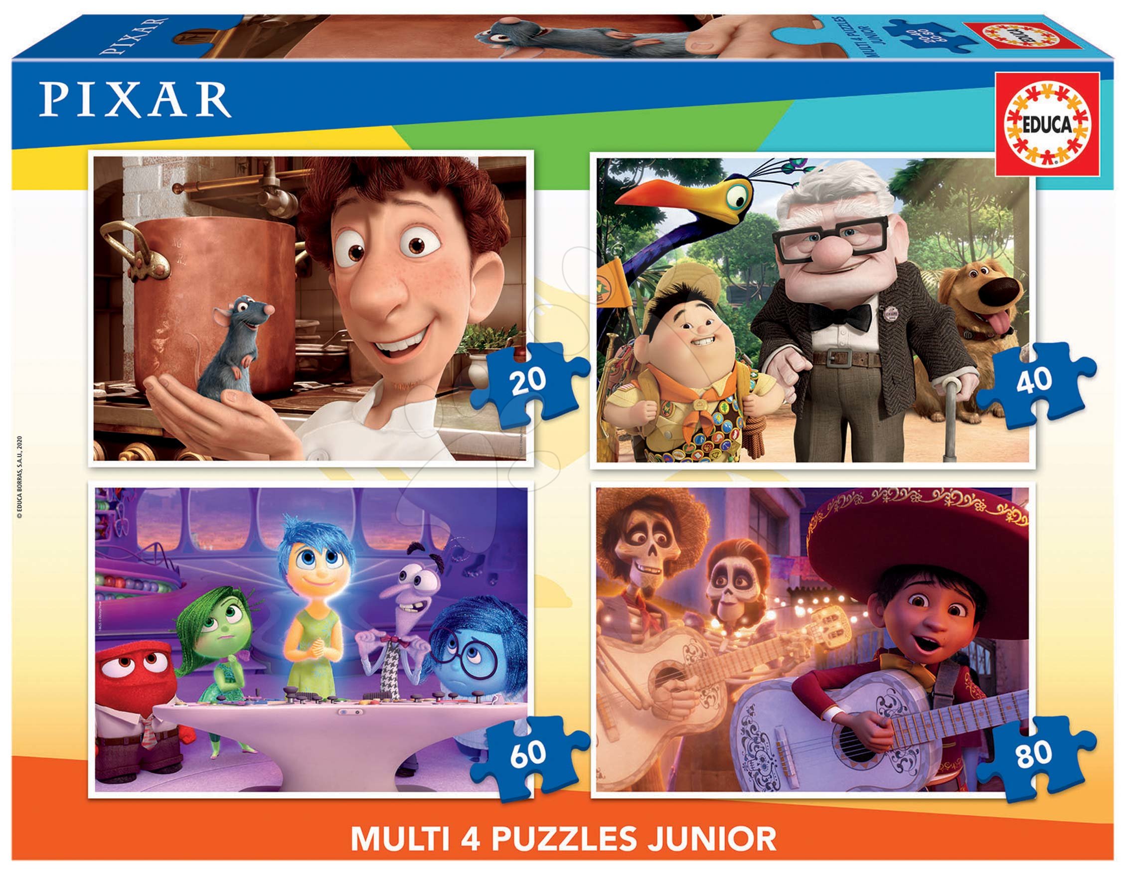 Puzzle Pixar 2 Disney Multi 4 Junior Educa 20-40-60-80 dílků od 4 let