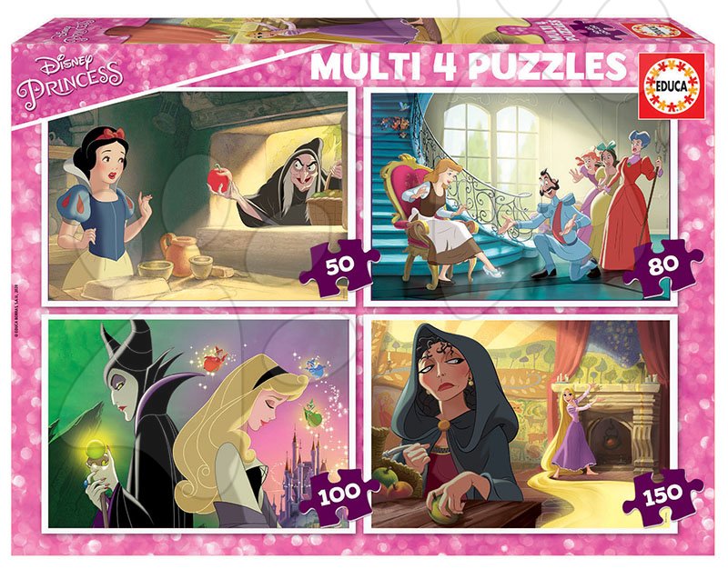 Puzzle Disney Princess Multi 4 Educa 50-80-100-150 dielov od 5 rokov