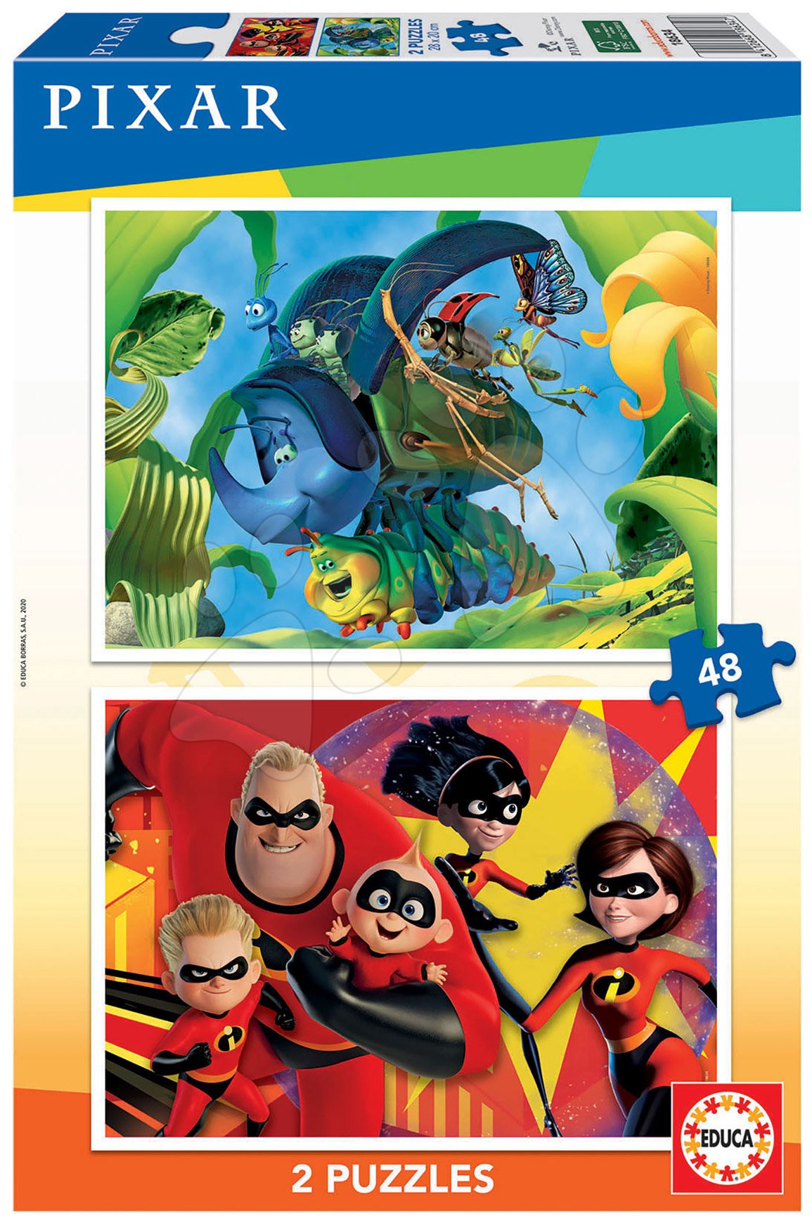 Puzzle Pixar Disney Educa 2x48 dielov od 4 rokov