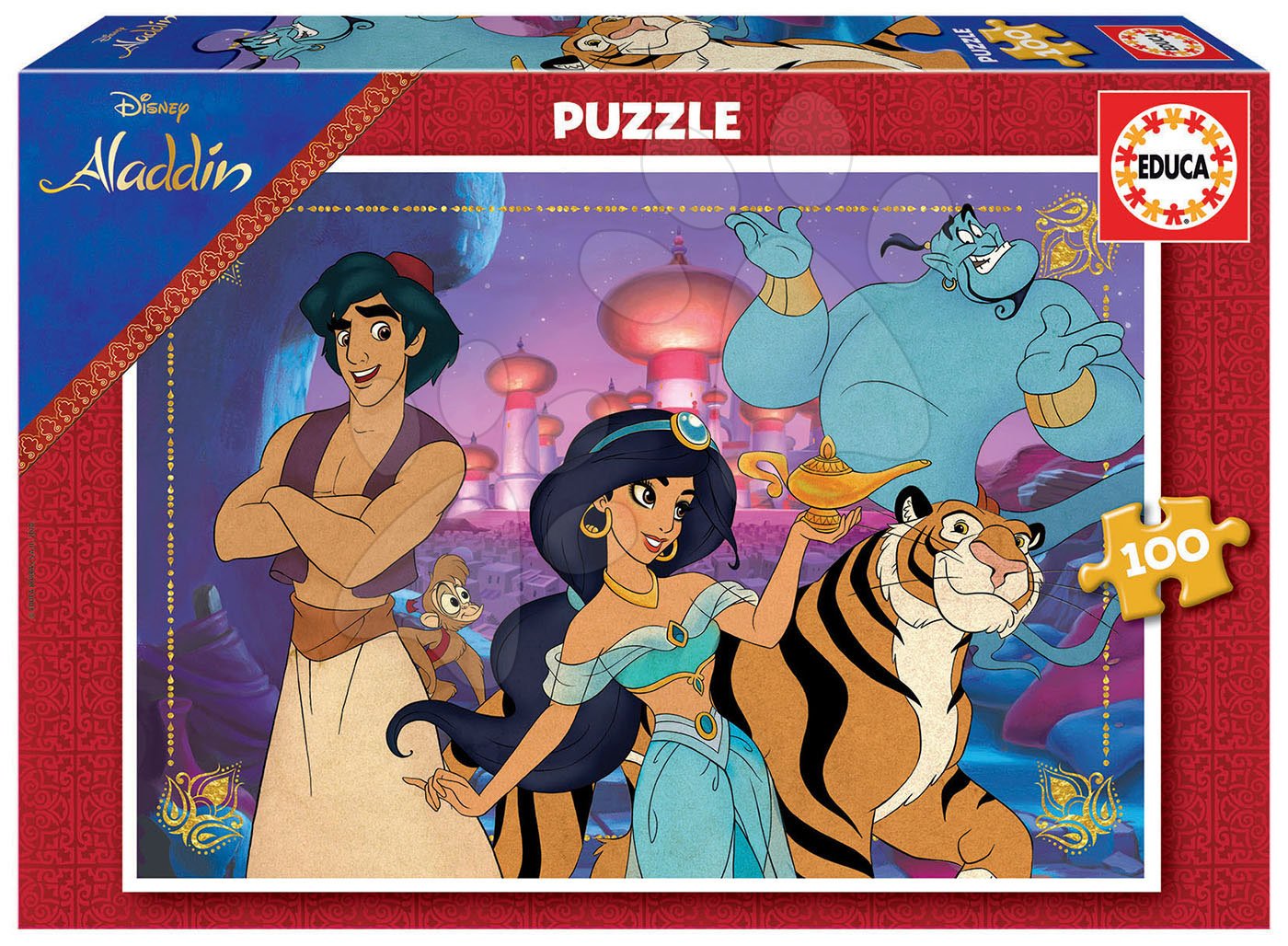 Detské puzzle do 100 dielov - Puzzle Aladin Disney Educa 100 dielov od 6 rokov