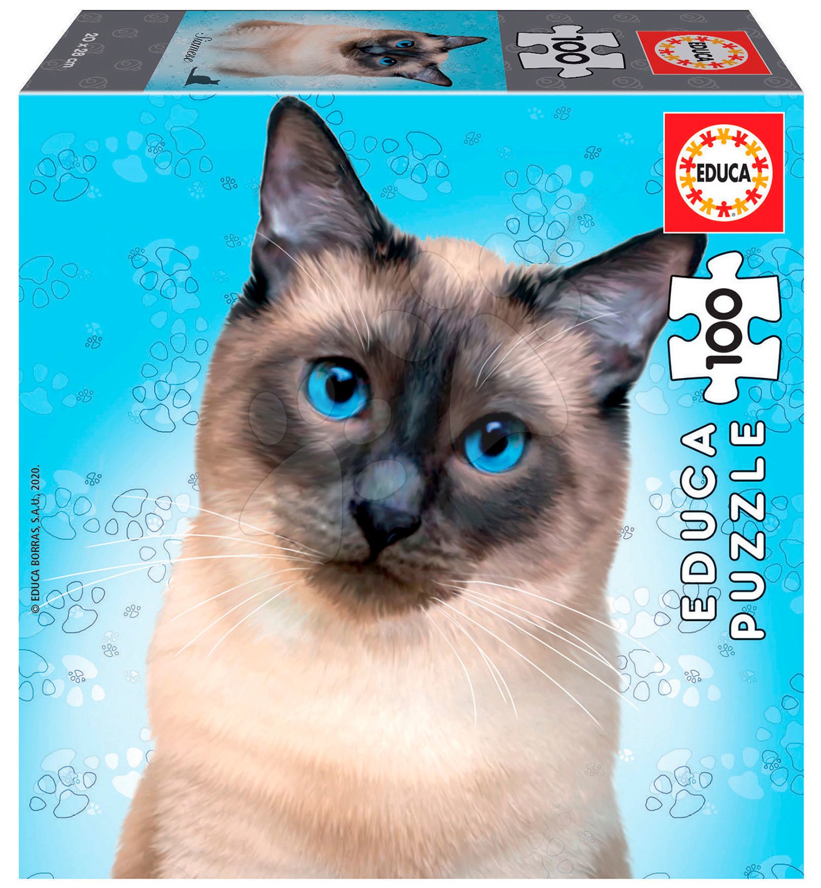 Puzzle Mini Box Siamese Educa 100 darabos 6 évtől