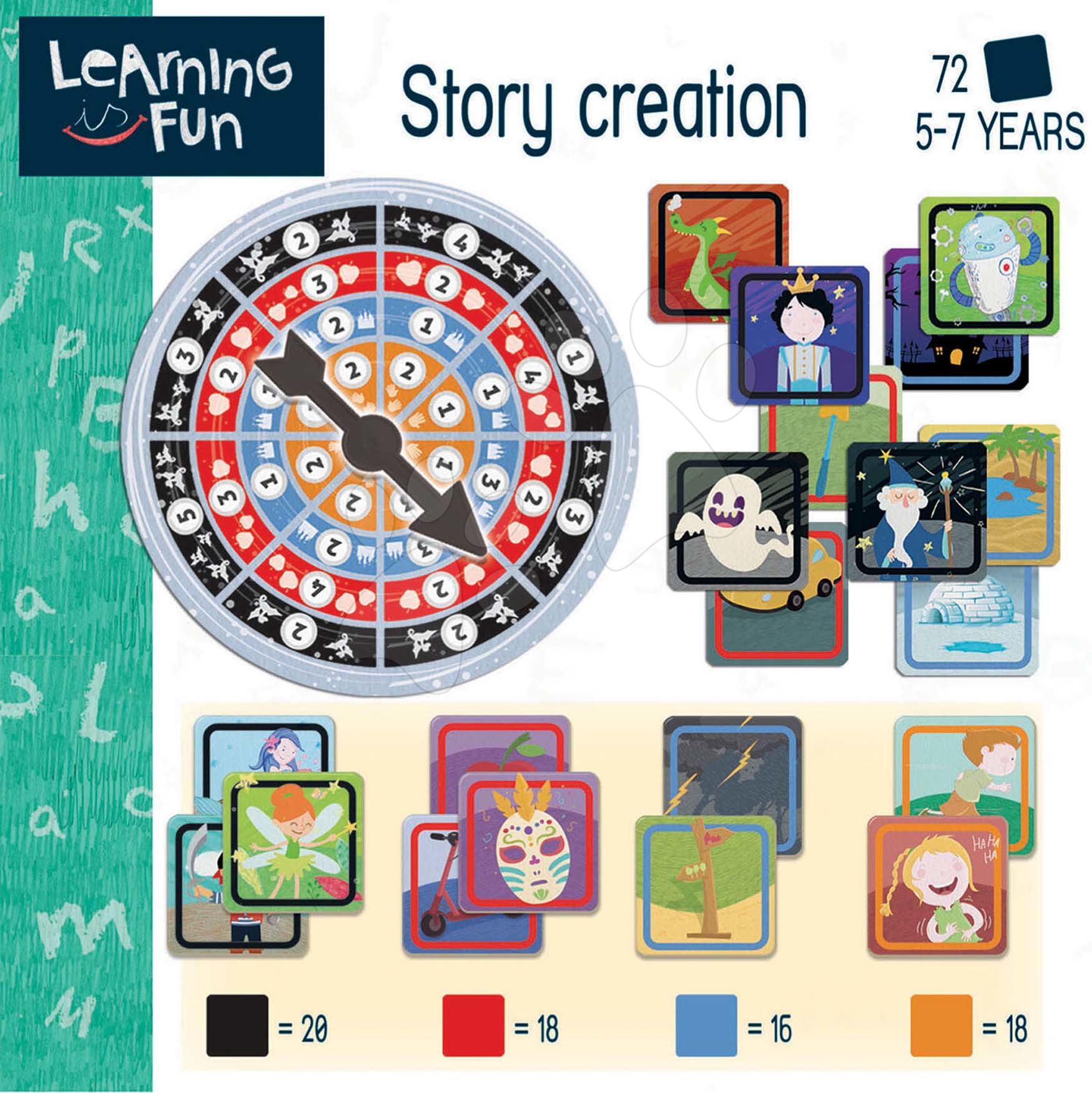 Náučná hra pre najmenších Story Creation Educa Učíme sa vymýšľať rozprávky s obrázkami 72 dielov od 5 rokov