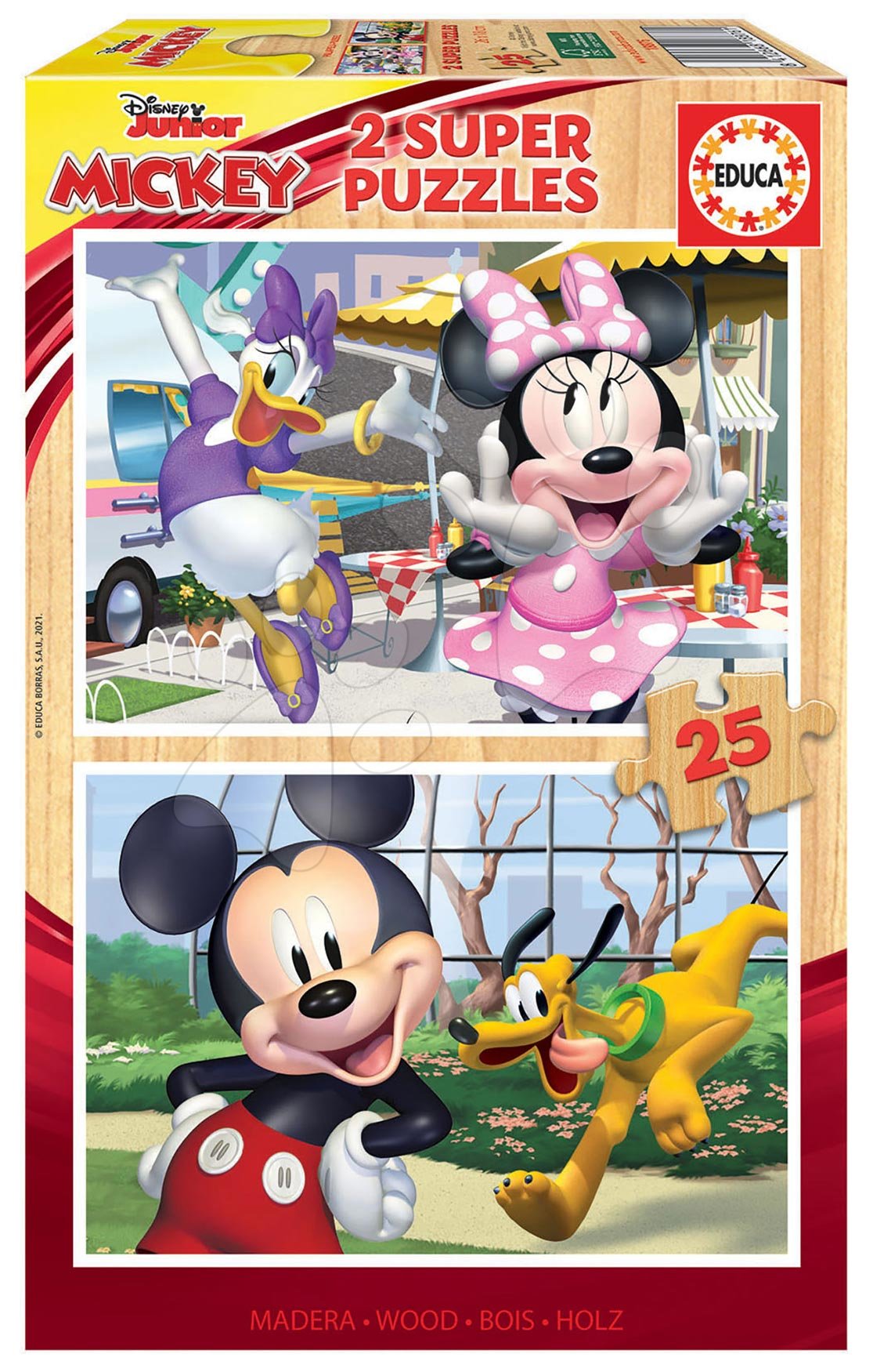 Drevené puzzle Mickey&Friends Educa 2x25 dielov od 4 rokov