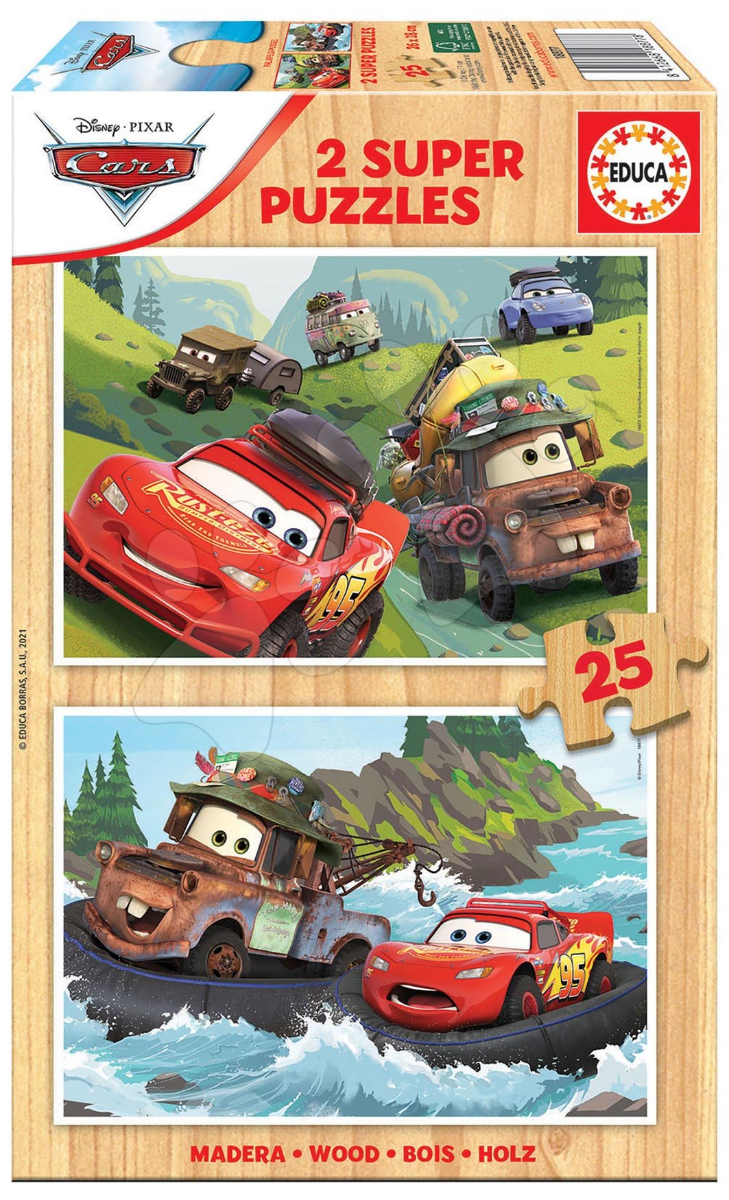 Drevené puzzle Cars 3 Educa 2x25 dielov od 4 rokov