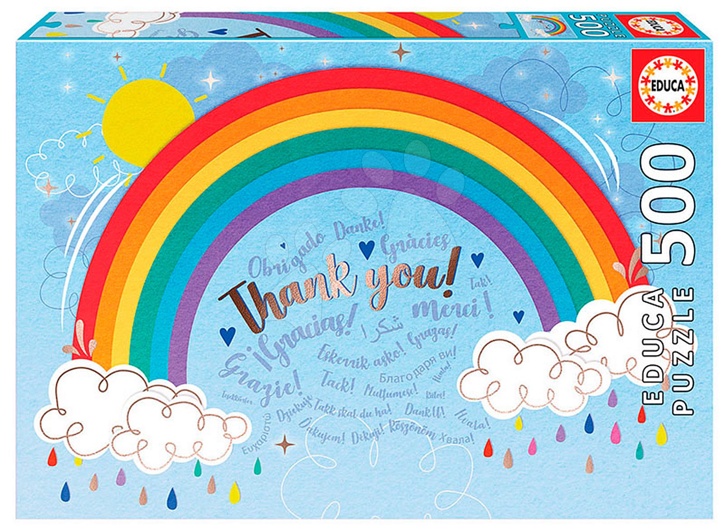 Puzzle Rainbow Thank you Educa 500 dílků a Fix lepidlo od 11 let