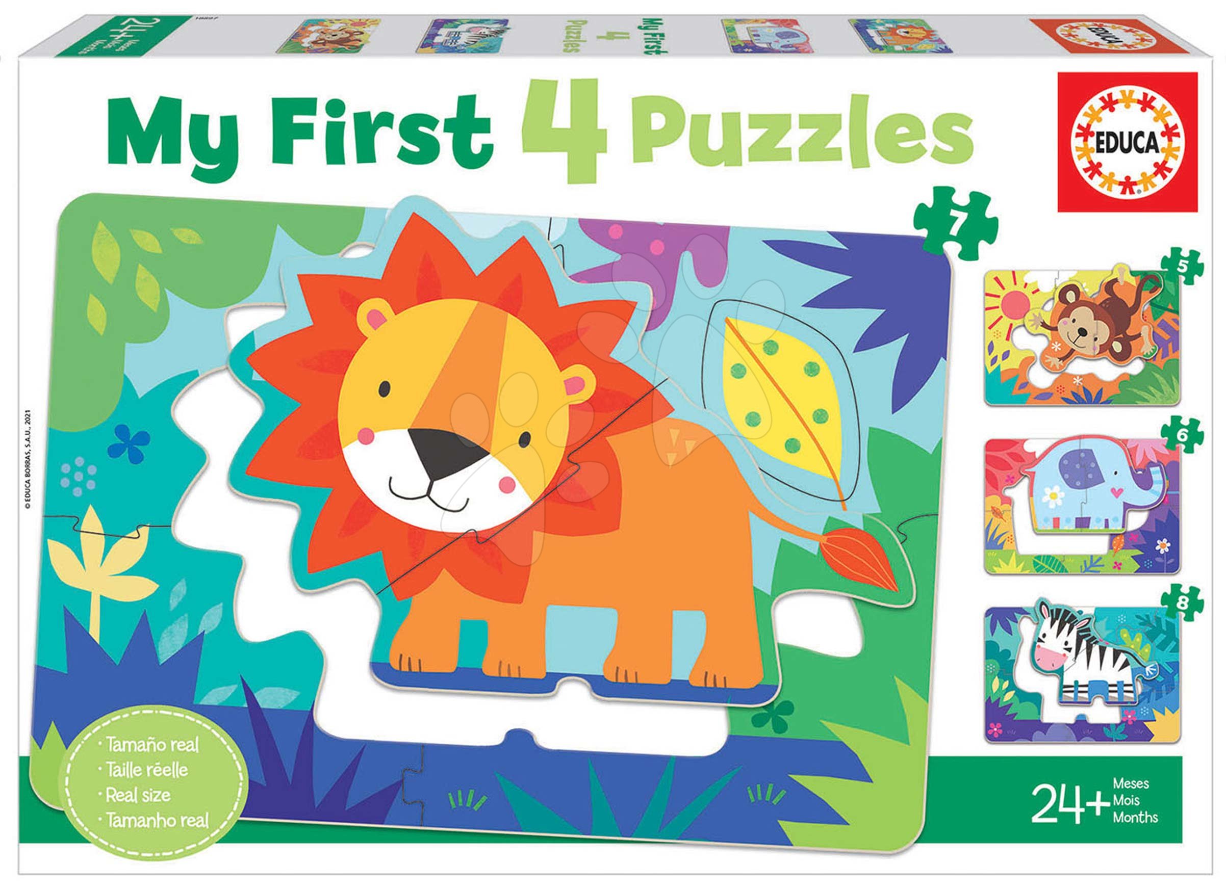 Puzzle legkisebbeknek My Jungle Animals Progressive Educa állatok a dzsungelből 5-6-7-8 darabos 24 hó-tól