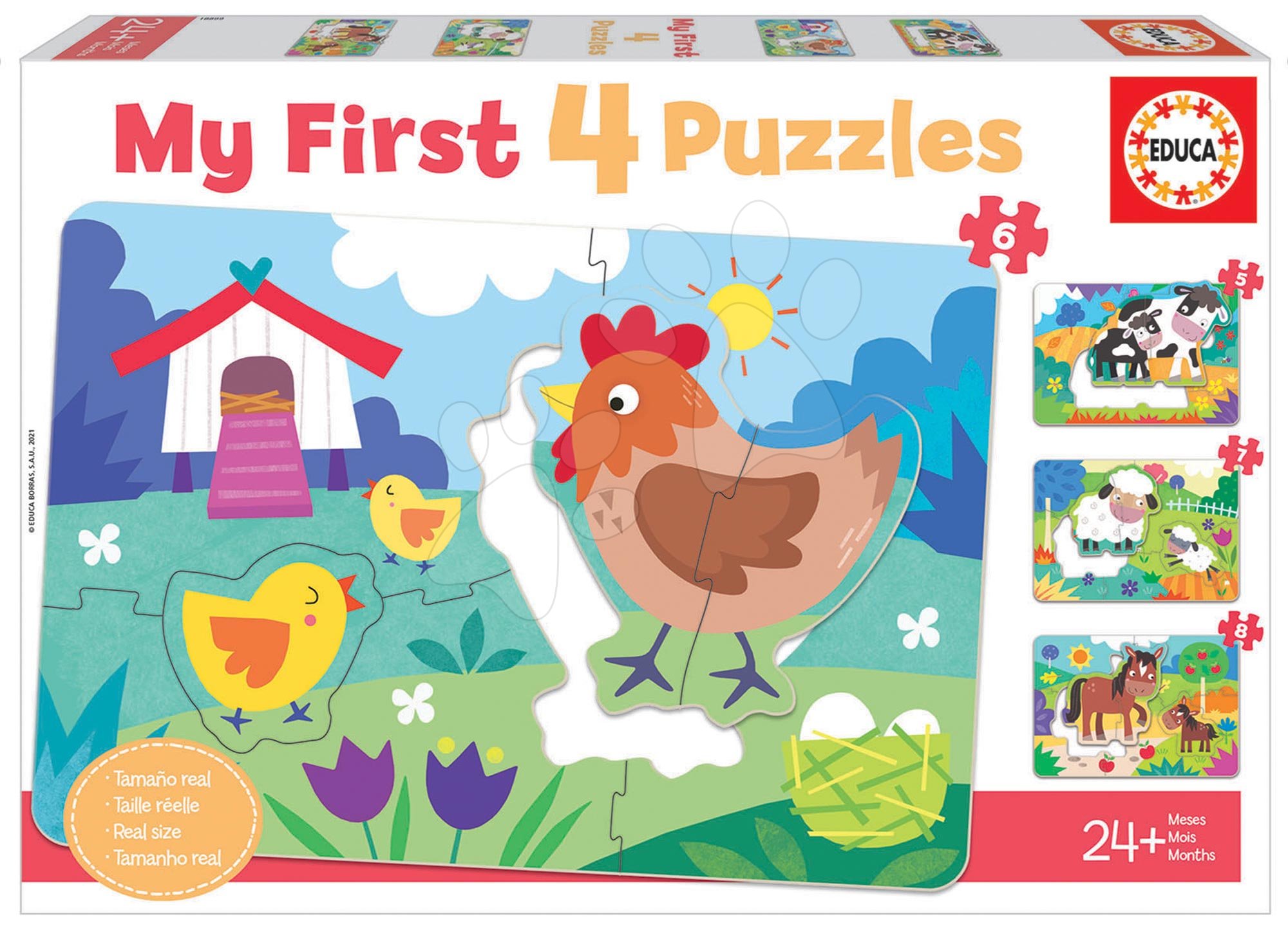 Puzzle legkisebbeknek My Farm Mother&Babies Progressive Educa anya és  picinyei 5-6-7-8 darabos 24 hó-tól