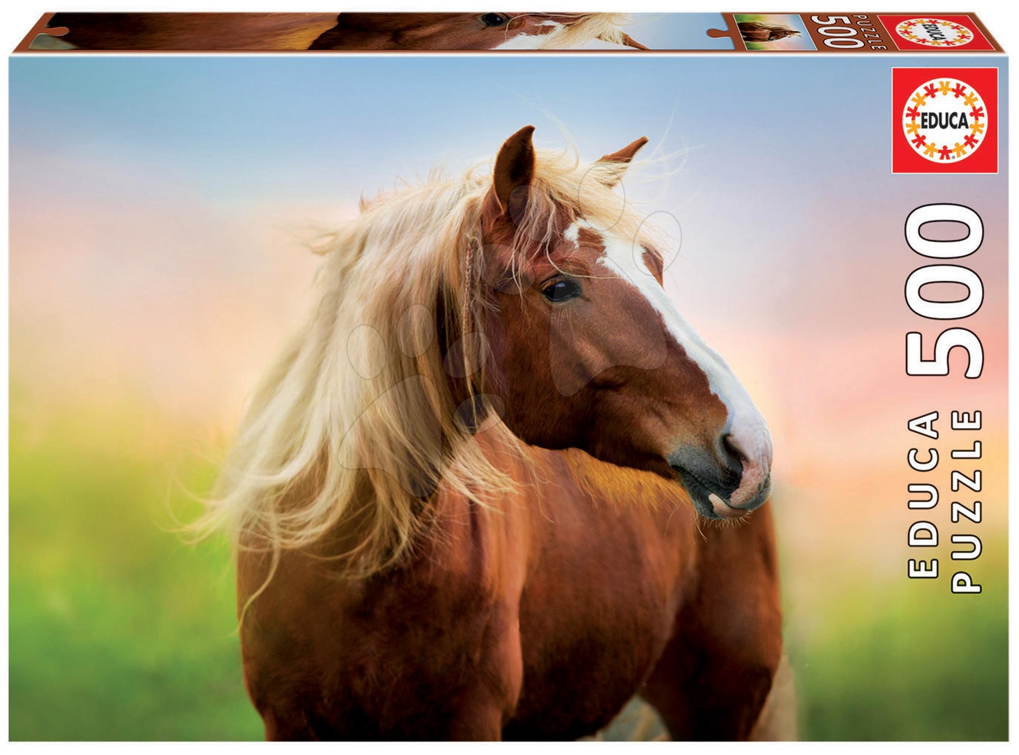 E-shop Puzzle Horse at Sunrise Educa 500 dielov a Fix lepidlo v balení od 11 rokov