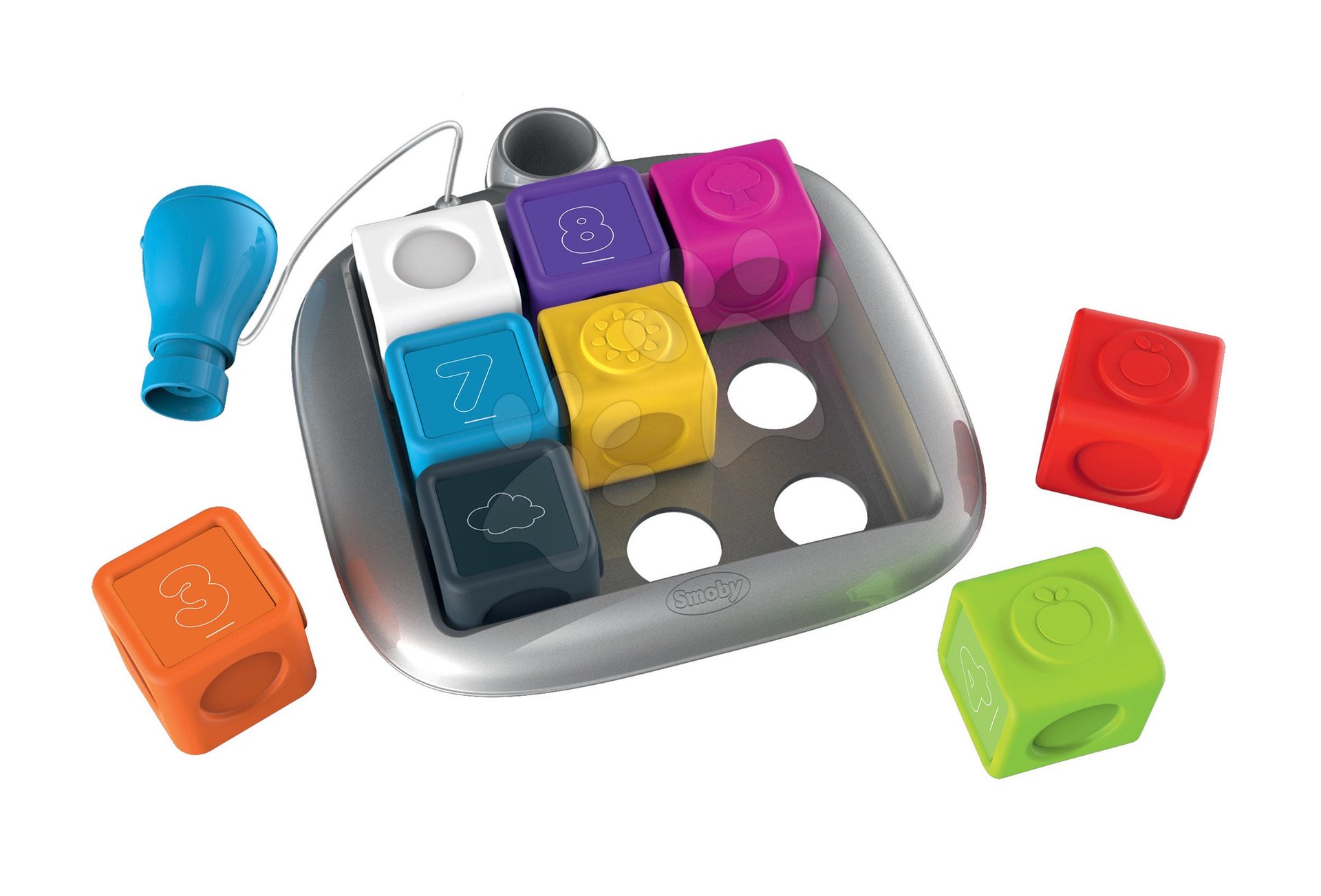 Interaktívne hračky - Interaktívna hra Clever Cubes Smart Smoby s 3 hrami farby a čísla
