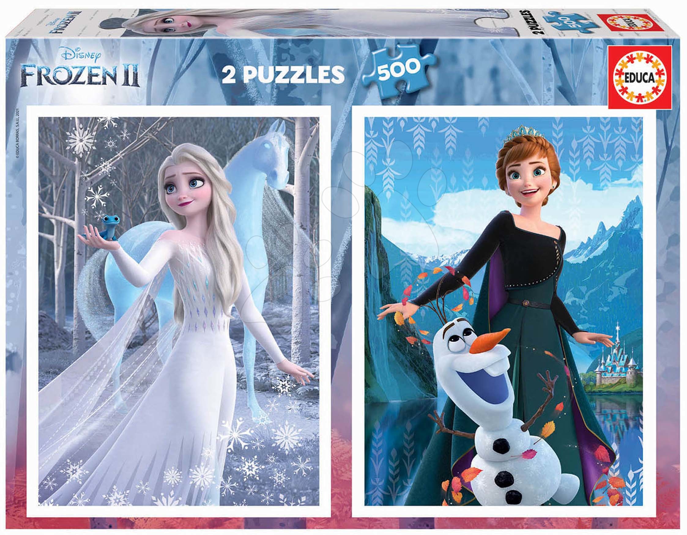 Puzzle Frozen Educa 2x500 darabos és Fix ragasztó 11 évtől