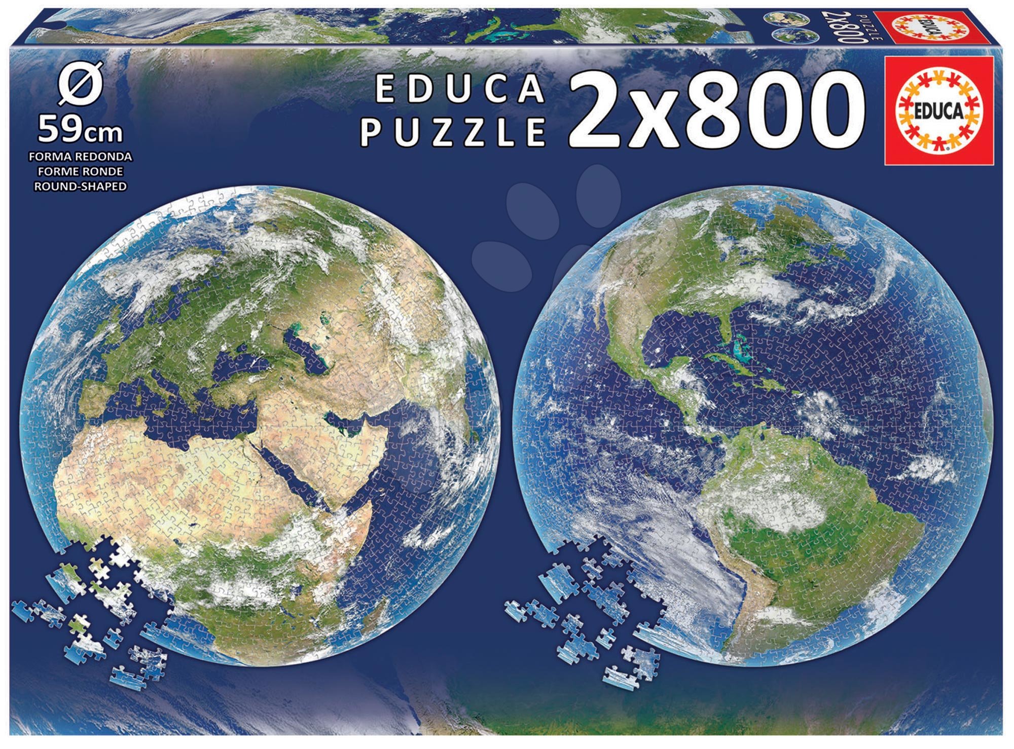 1000 darabos puzzle - Puzzle Planet Earth Round Educa 800 darabos és Fix ragasztó 11 évtől